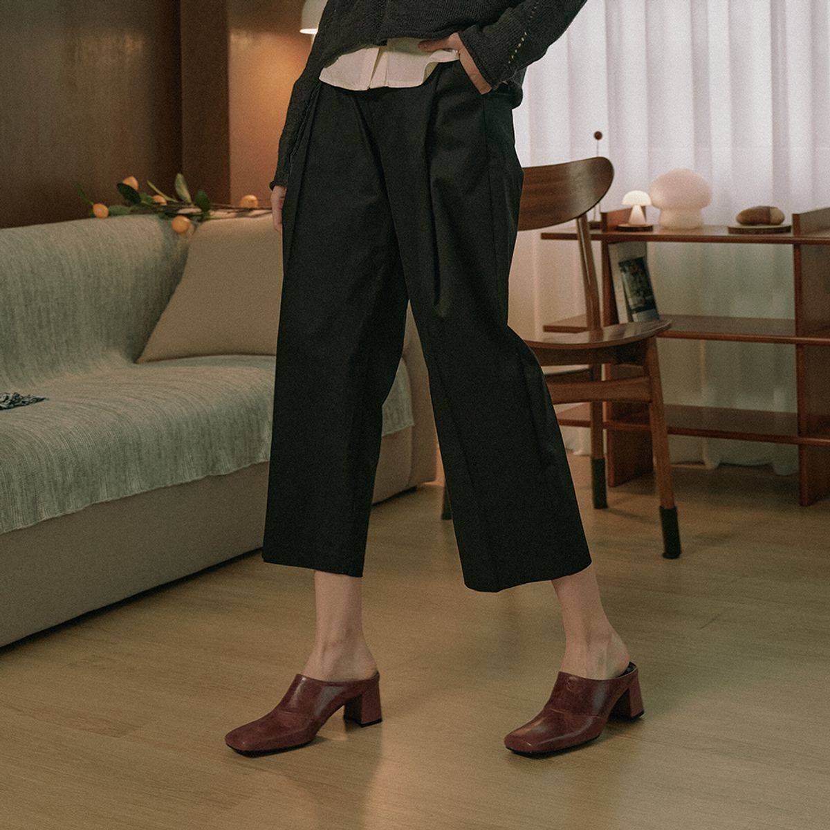 케리제이드(KERRIJADE) Tapering Mules_Wine