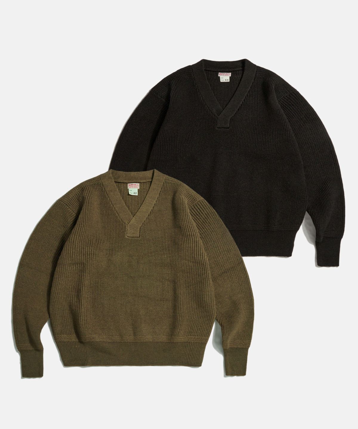브론슨(BRONSON) USAAF Type A-1 V-neck Mechanics Sweater Black