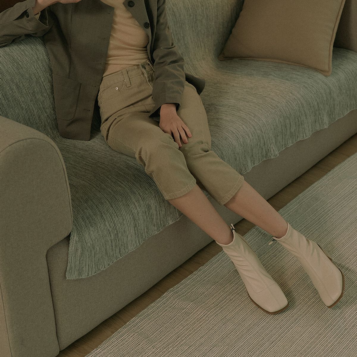 케리제이드(KERRIJADE) Wood Socks Boots_Ivory