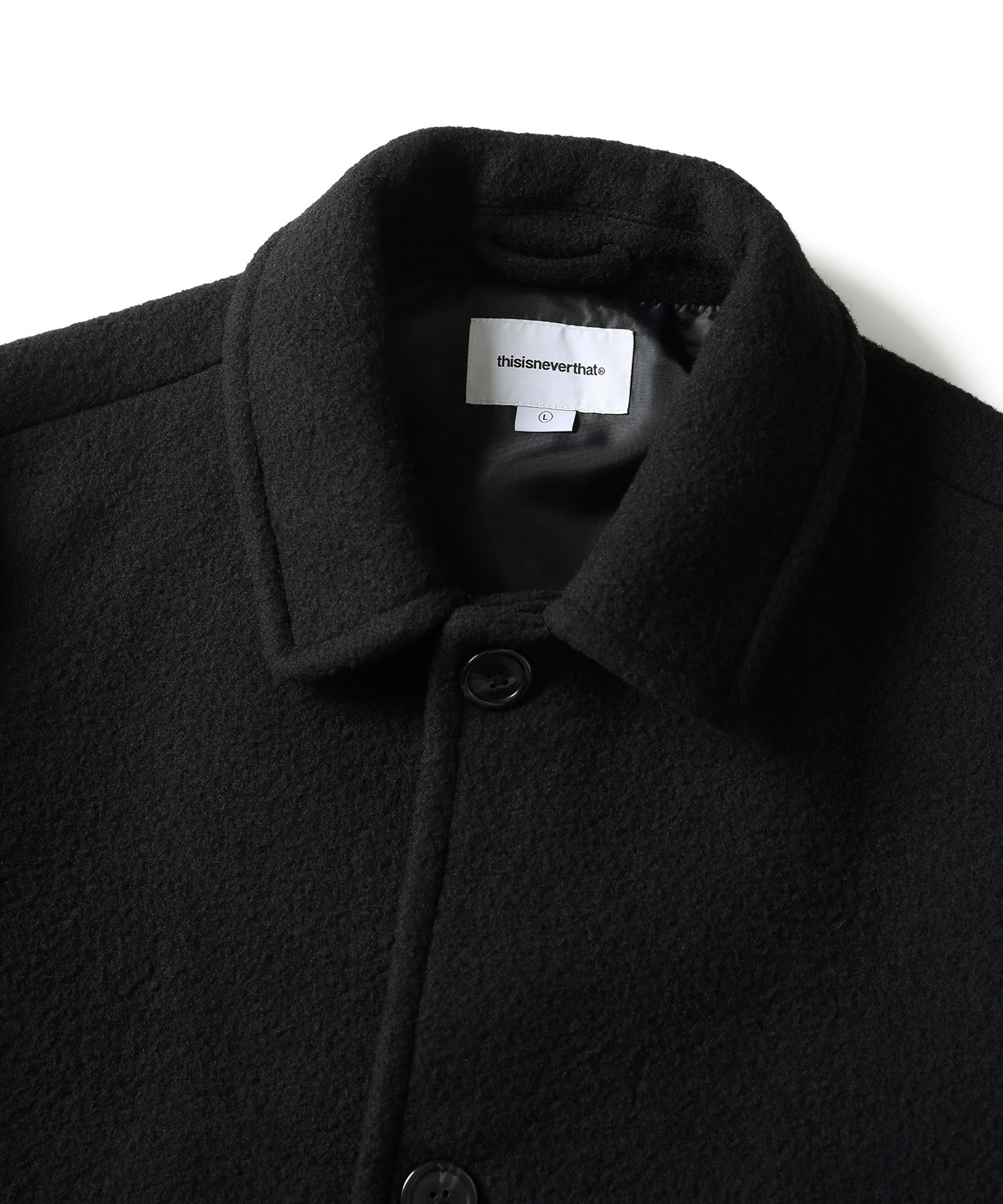 MUSINSA | thisisneverthat Wool Trench Coat Black