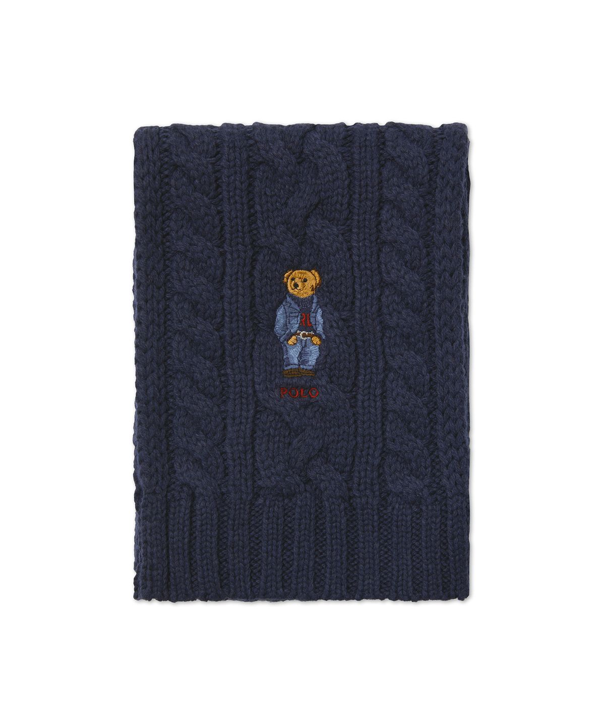 폴로 랄프 로렌(POLO RALPH LAUREN) 폴로 베어 케이블 니트 스카프 - 블루
