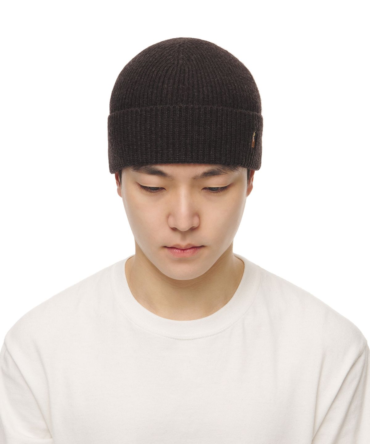 폴로 랄프 로렌(POLO RALPH LAUREN) 시그니처 포니 울 블렌드 비니 - 딥브라운