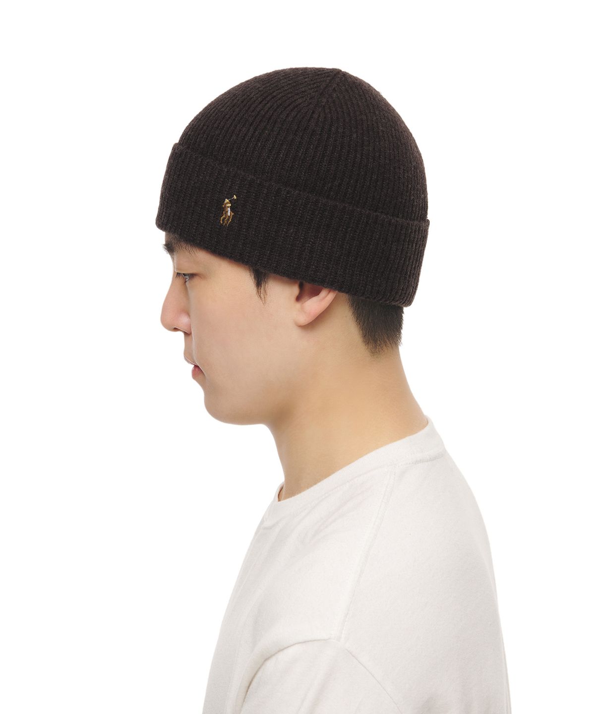 폴로 랄프 로렌(POLO RALPH LAUREN) 시그니처 포니 울 블렌드 비니 - 딥브라운