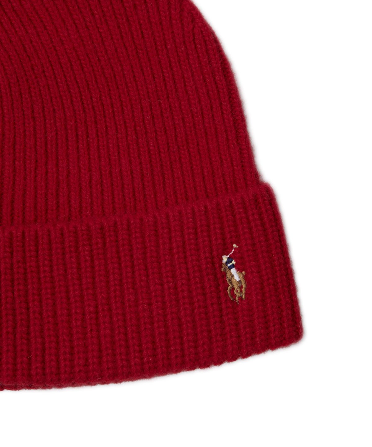 폴로 랄프 로렌(POLO RALPH LAUREN) 시그니처 포니 울 블렌드 비니 - 레드