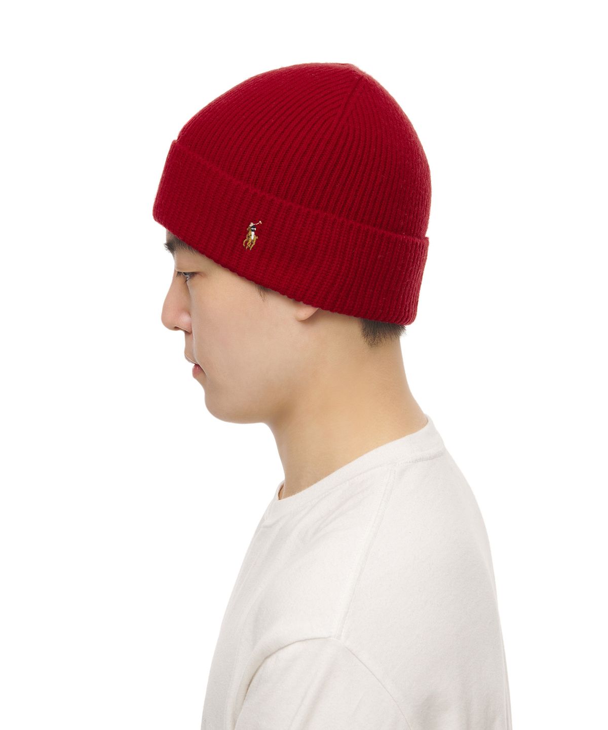 폴로 랄프 로렌(POLO RALPH LAUREN) 시그니처 포니 울 블렌드 비니 - 레드