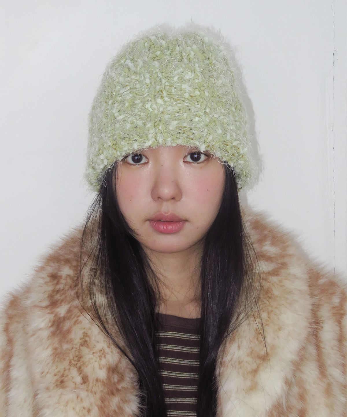 펀프롬펀(FUNFROMFUN) POPCORN KNIT BEANIE, MOSS GREEN