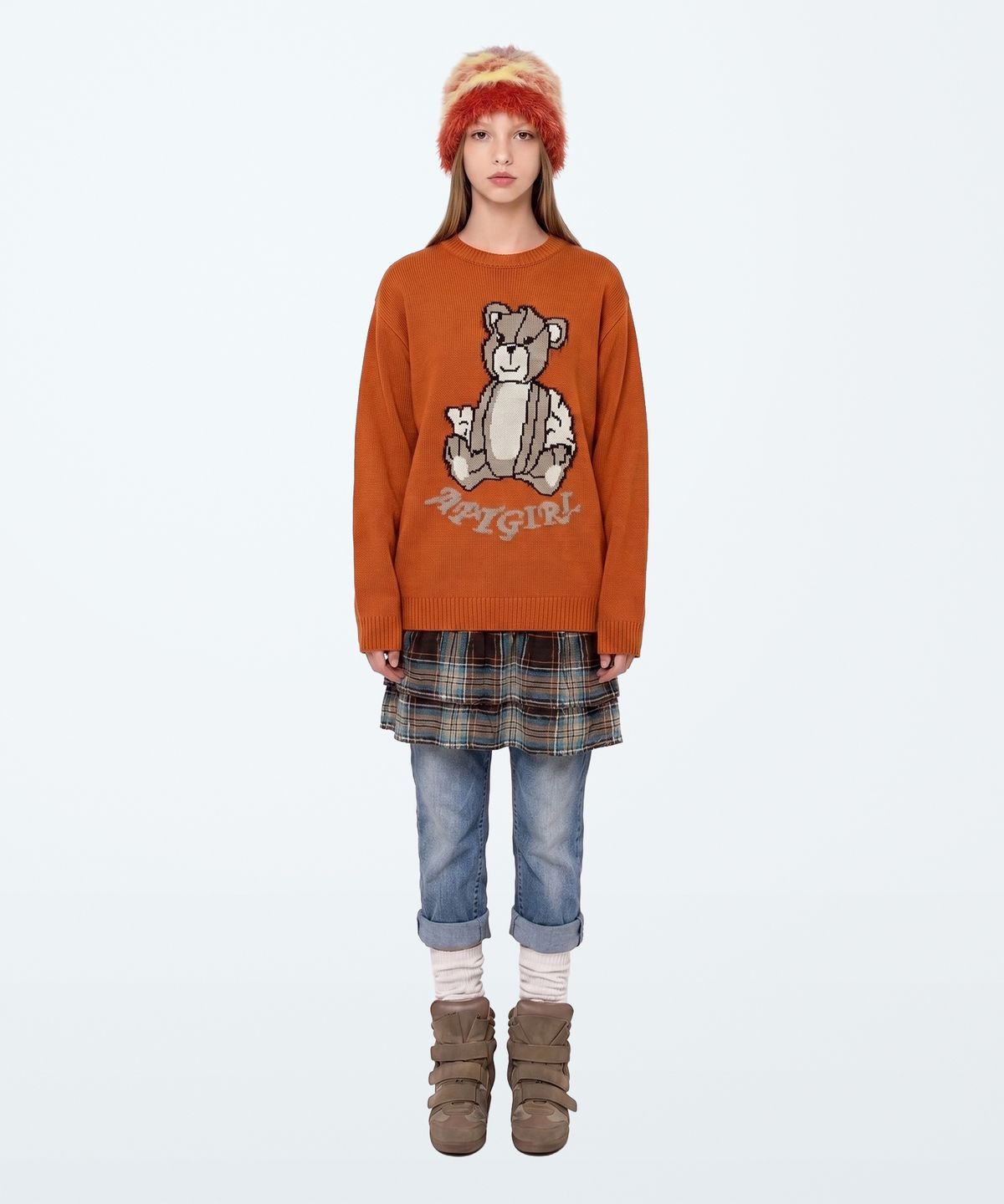 아파트먼트(APARTMENT) (W) JINIBEAR KNIT - ORANGE