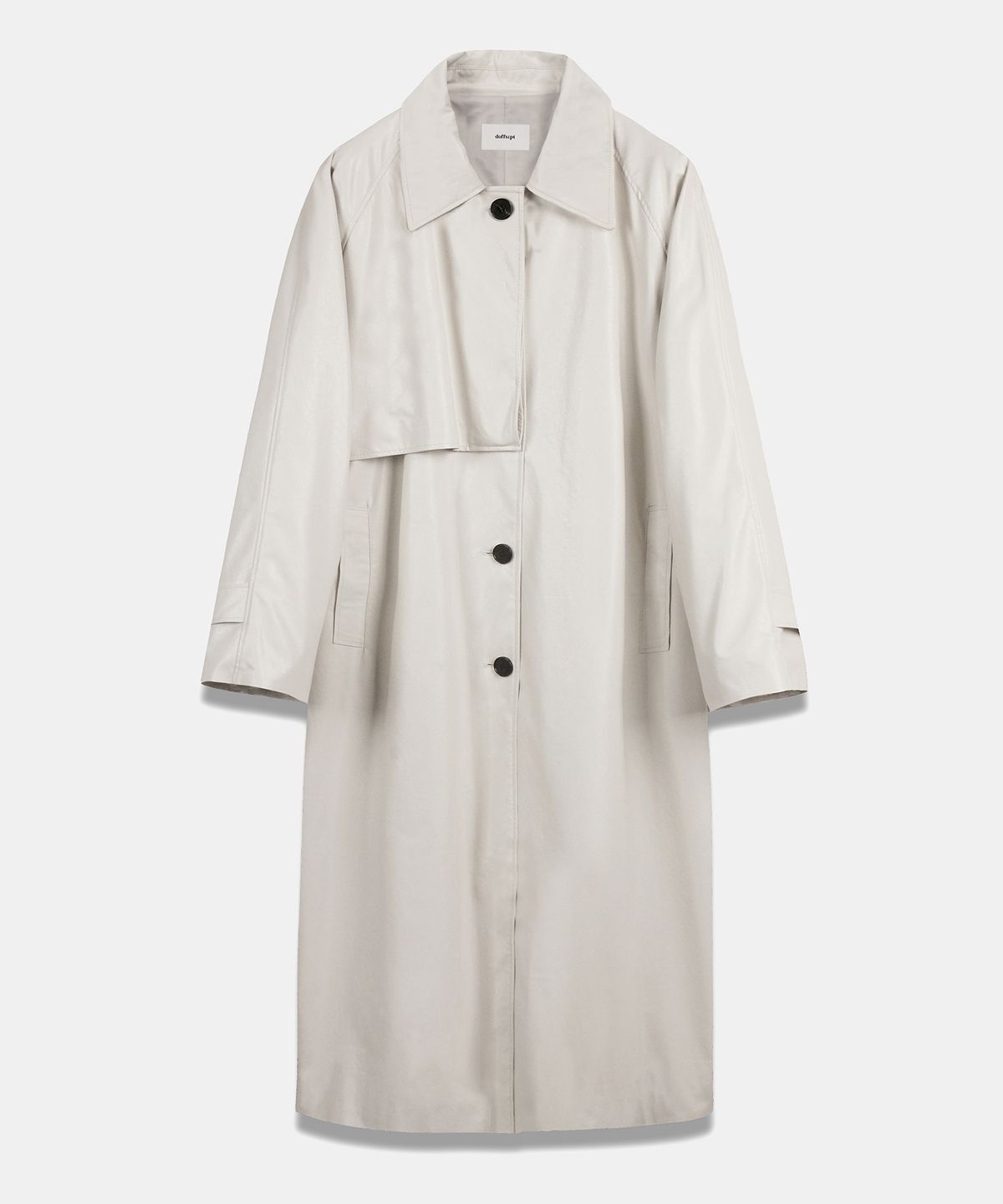 도프셉(DOFFSEPT) FAUX leather Trench Coat in Ivory