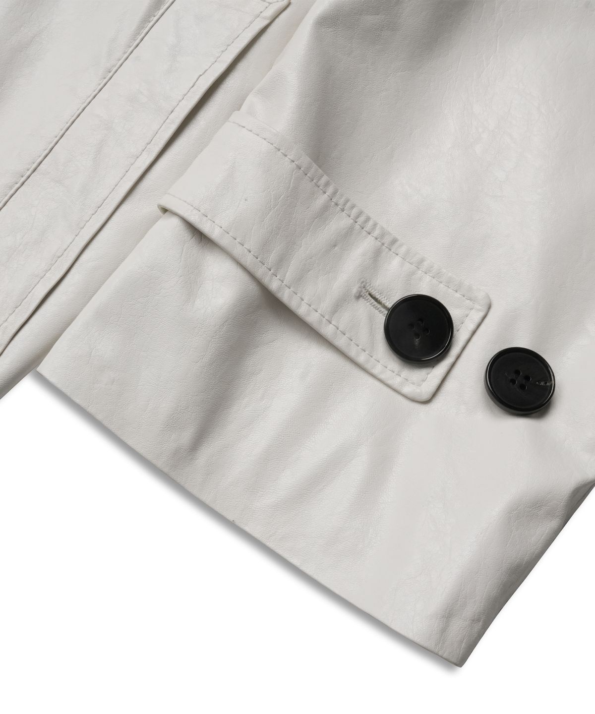 도프셉(DOFFSEPT) FAUX leather Trench Coat in Ivory