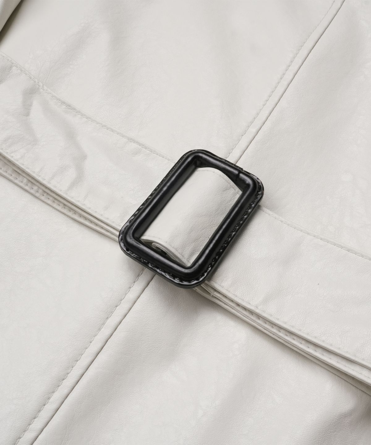 도프셉(DOFFSEPT) FAUX leather Trench Coat in Ivory