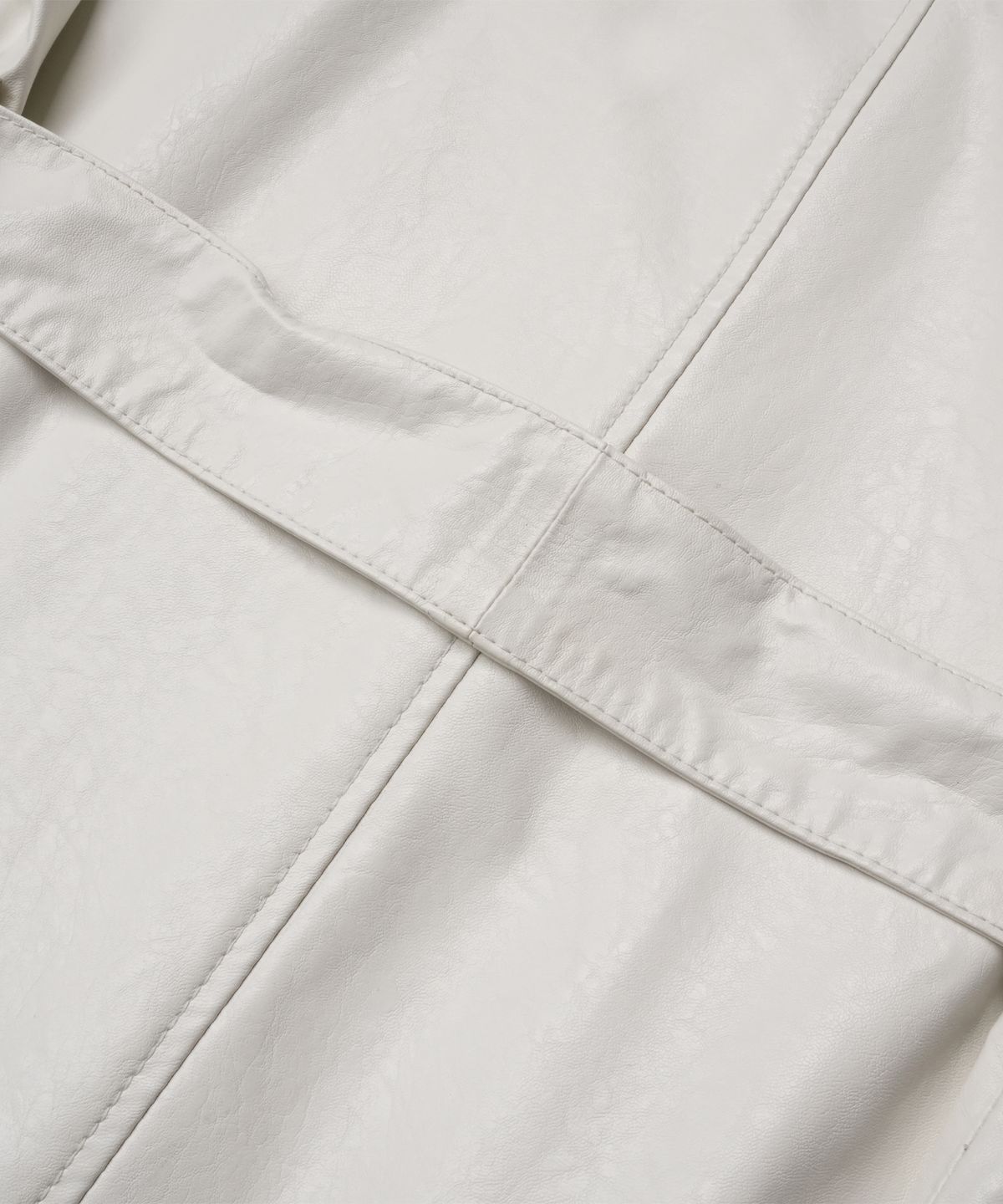 도프셉(DOFFSEPT) FAUX leather Trench Coat in Ivory