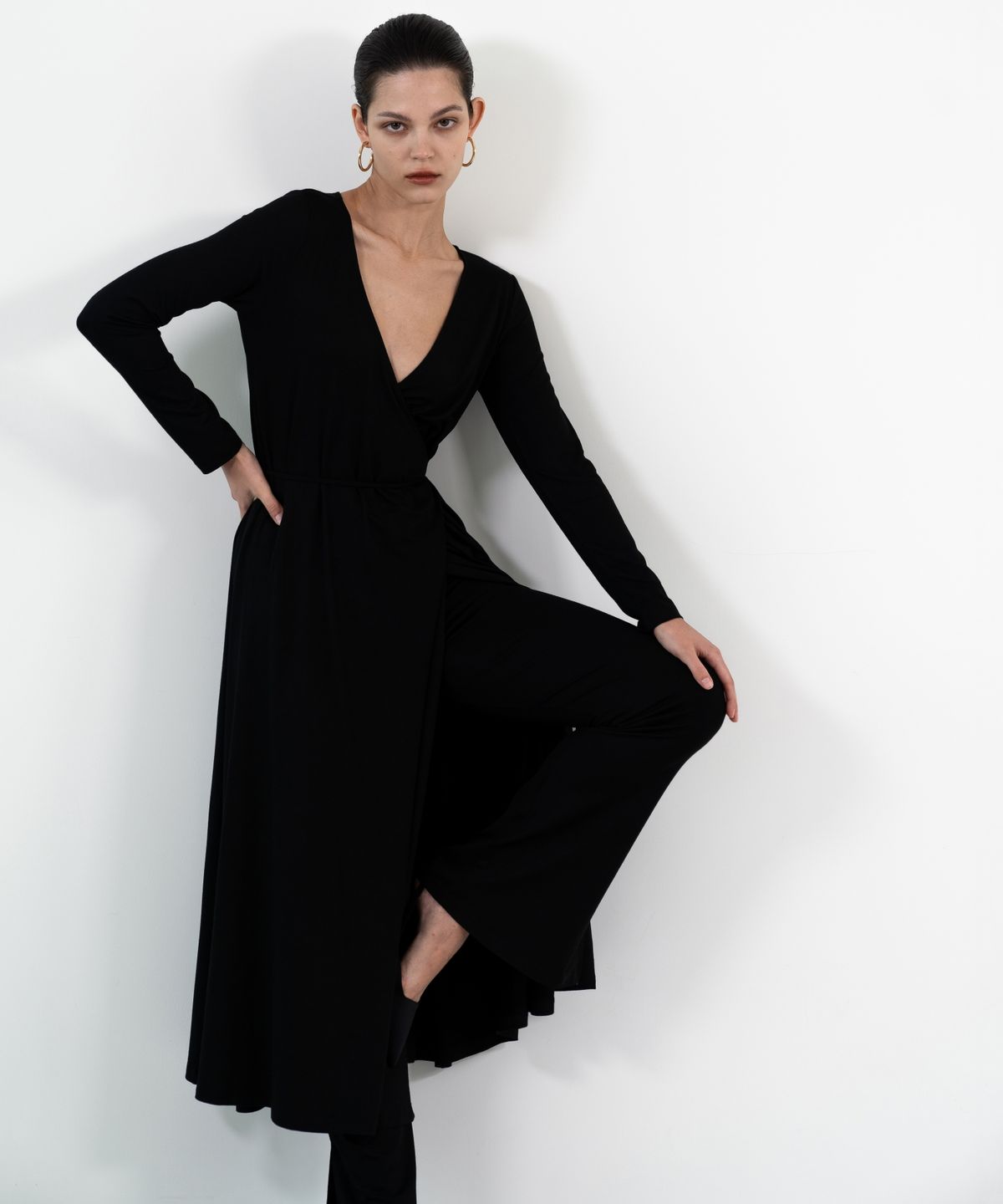레트흐드레뚜왈(LETTRE DE LE TOILE) Leila tencel wrap dress (grey)