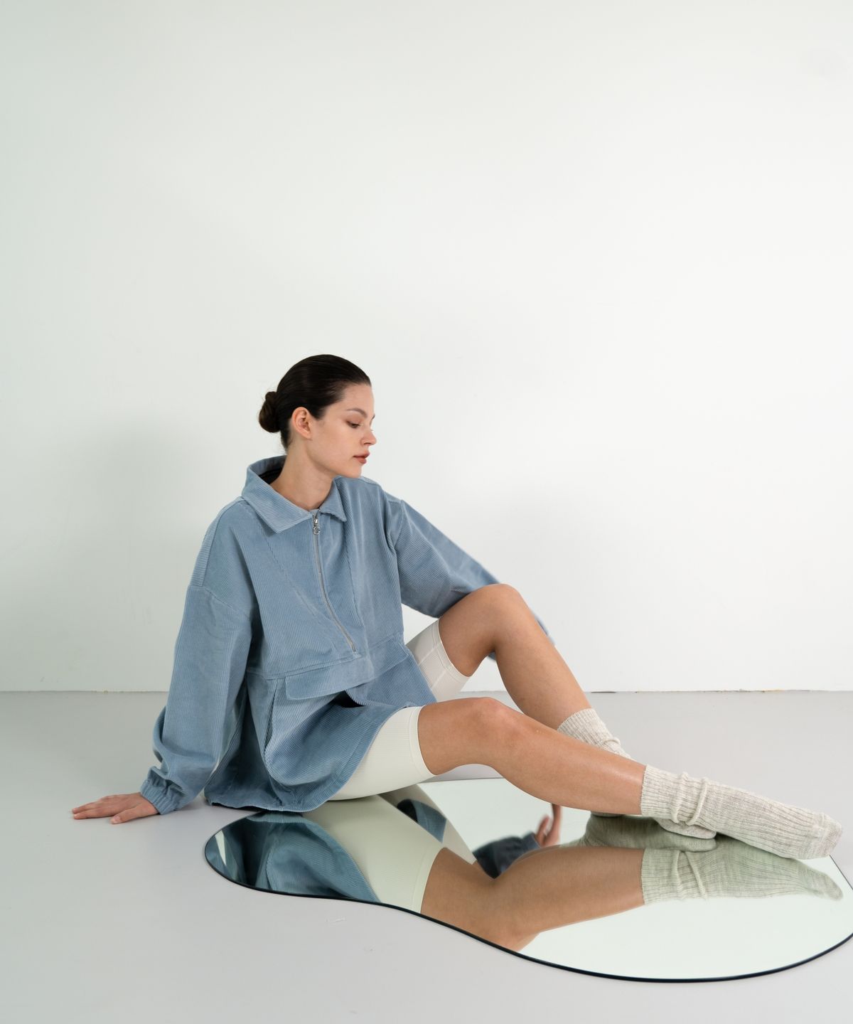 레트흐드레뚜왈(LETTRE DE LE TOILE) Oversized corduroy anorak(blue)