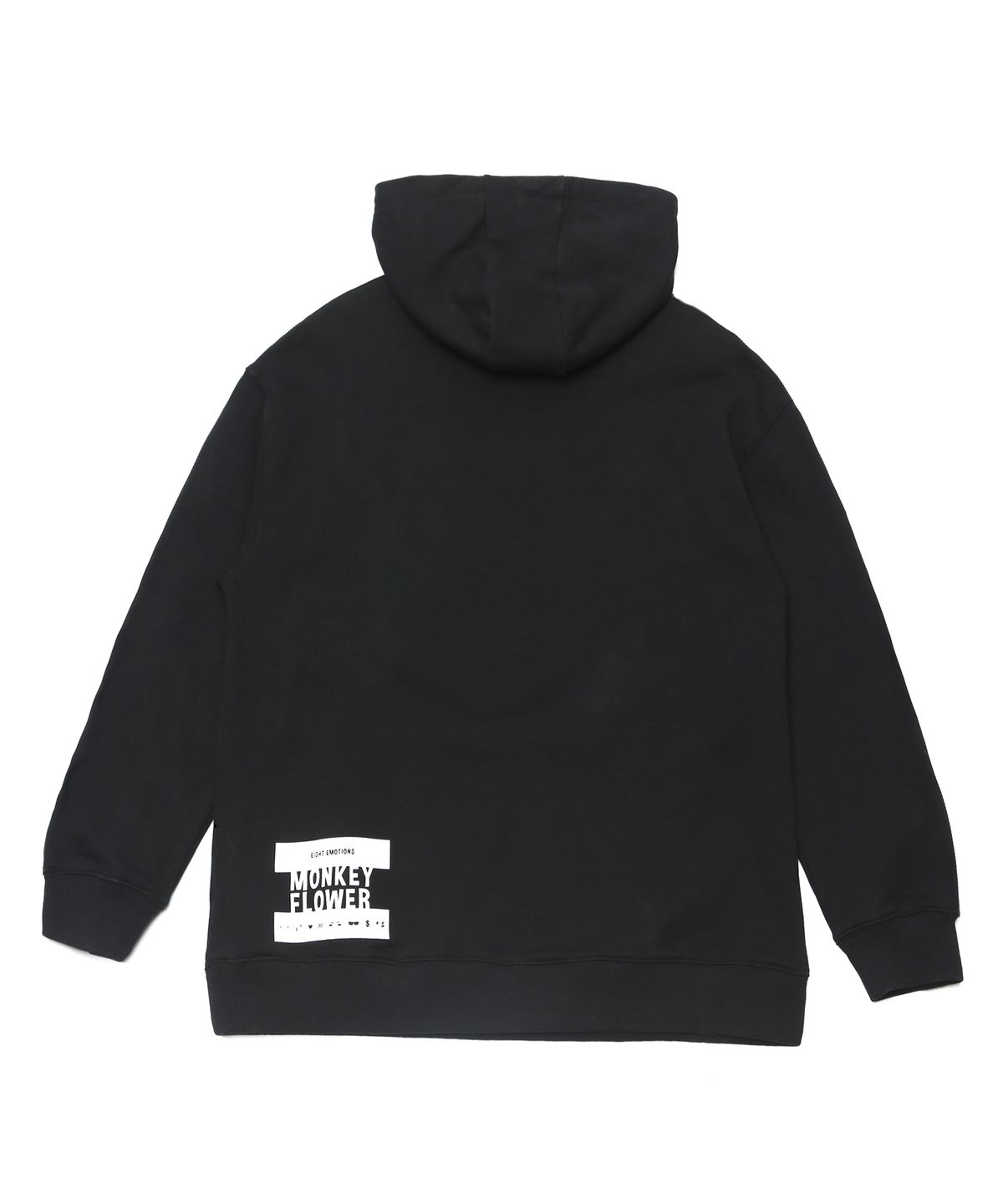몽키플라워(Monkey Flower) 공용 이모지 웨빙트랙 스웻후드티셔츠/MF1WHD10U BLACK