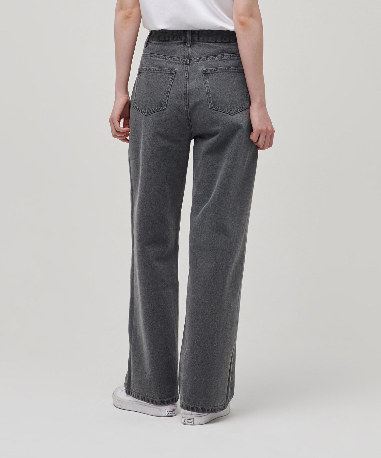 ★MUSINSA STANDARD★ Garment Dyed Wide Denim Pants Sage Grey MUSINSA | GLW Easy Wide Denim Pants Gray