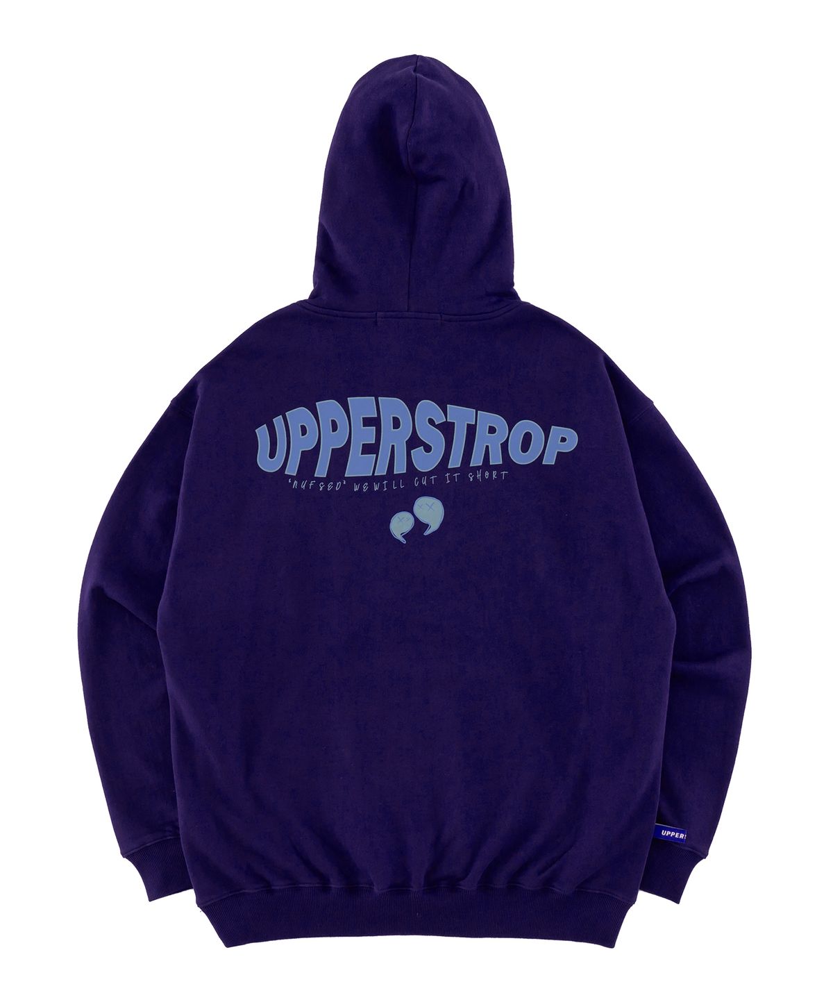 어퍼스트롭(UPPERSTROP) [UP9012] 콤마 로고 그래픽 후디 다크 바이올렛