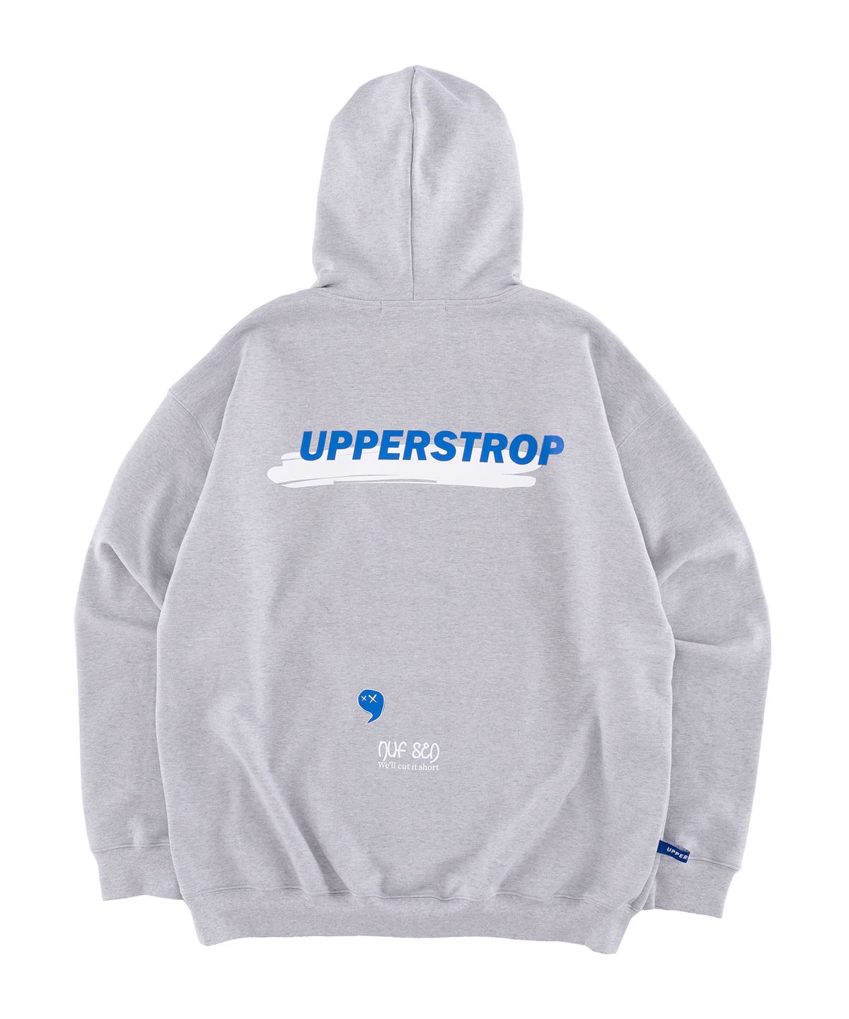 어퍼스트롭(UPPERSTROP) [UP9009] 어퍼스트롭 레터링 후디 멜란지 그레이