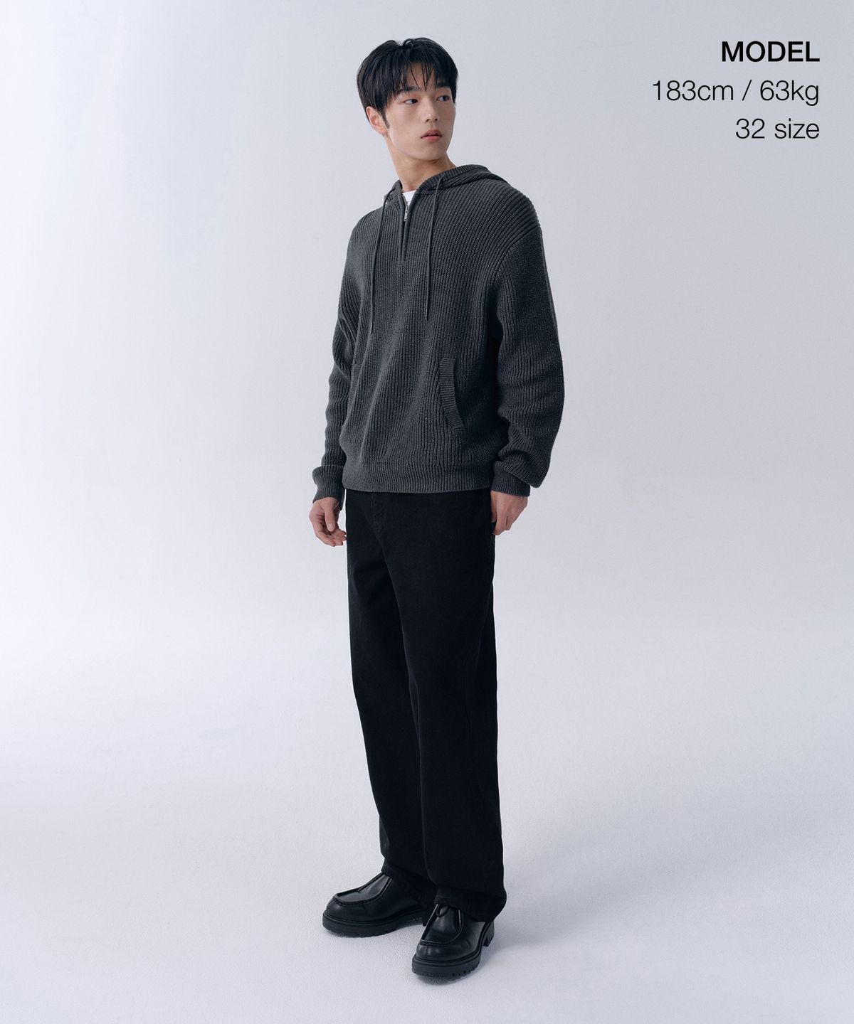 무신사 스탠다드(MUSINSA STANDARD) 와이드 데님 팬츠 [블랙]