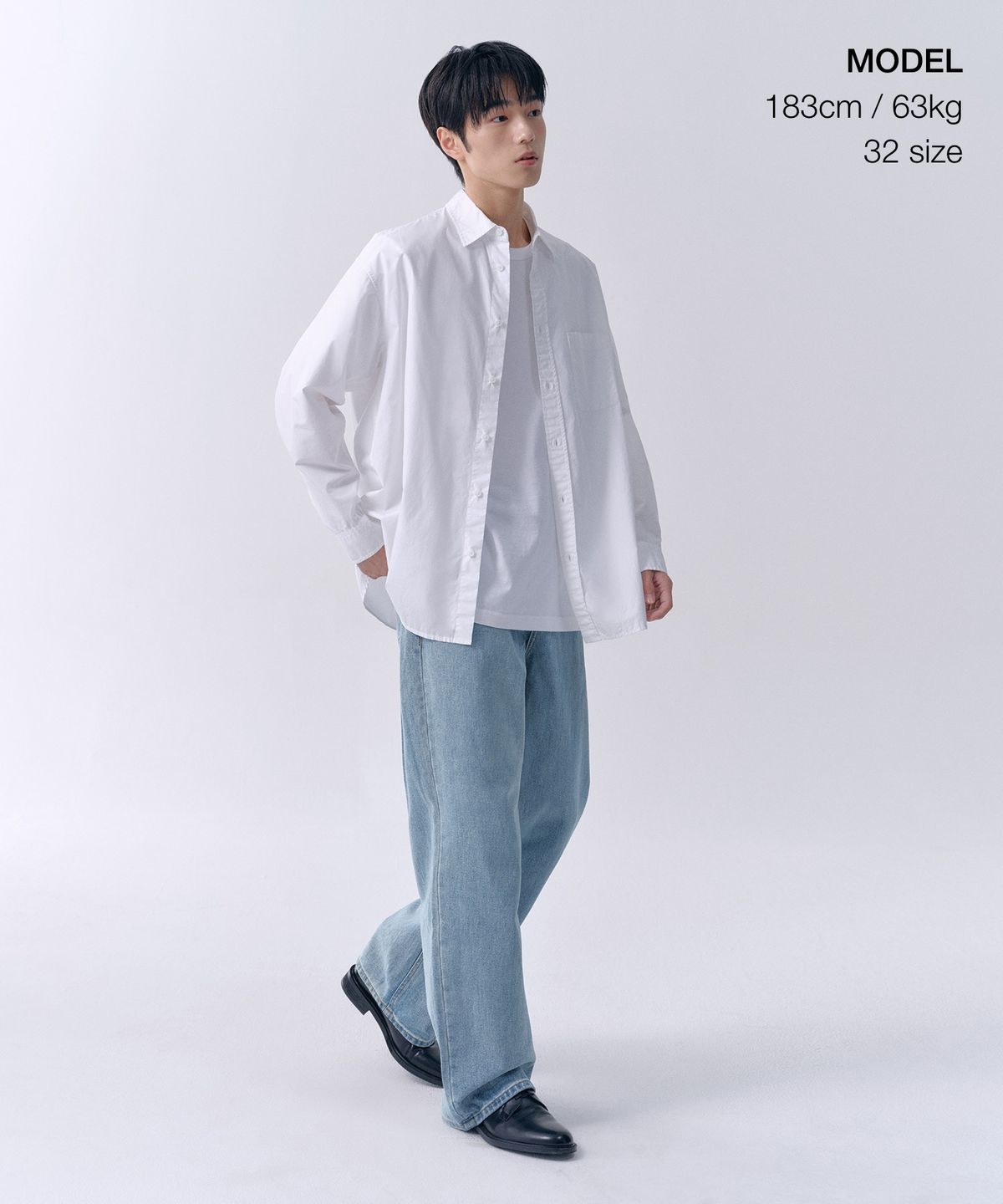 무신사 스탠다드(MUSINSA STANDARD) 와이드 데님 팬츠 [스카이 블루]