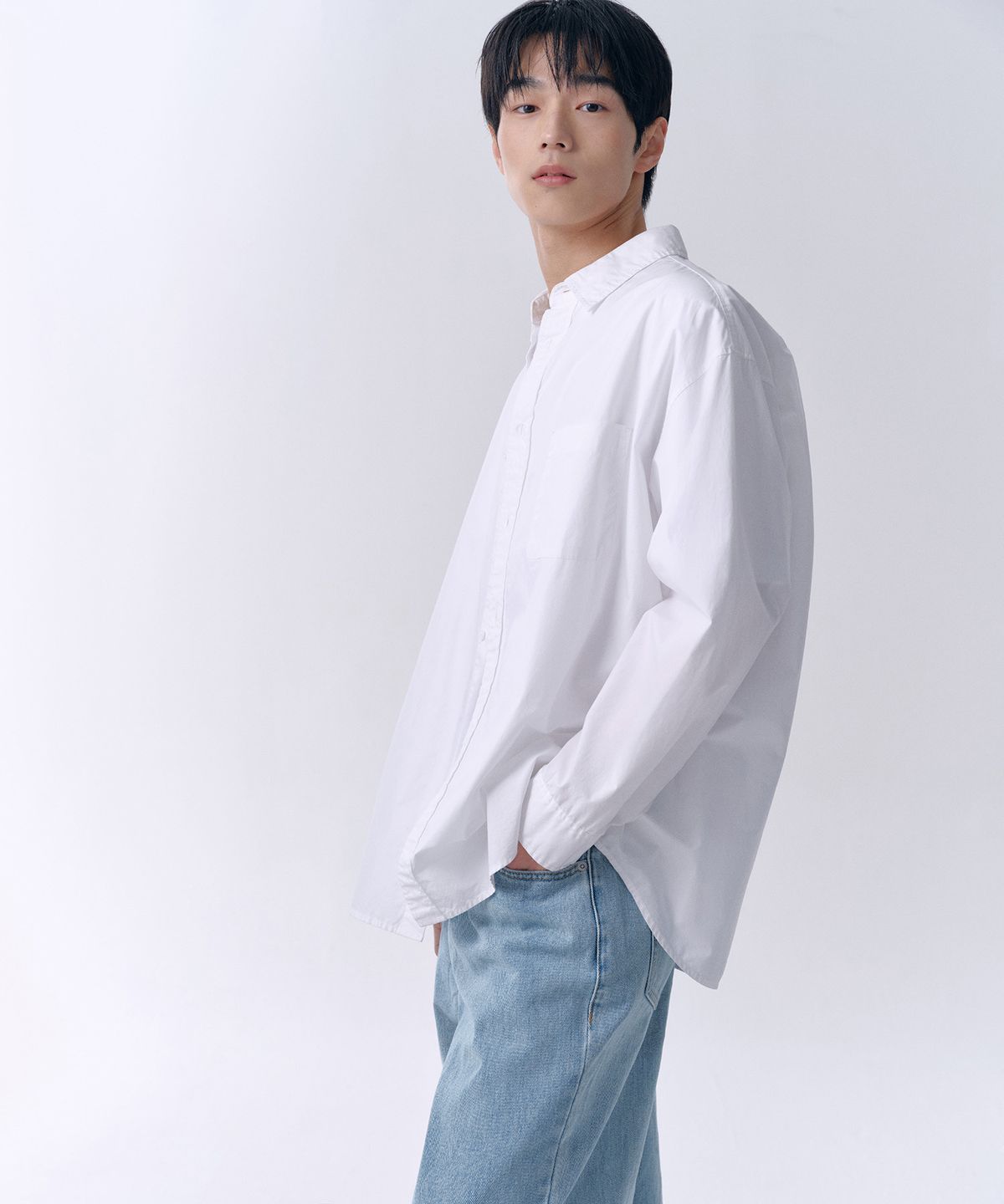 무신사 스탠다드(MUSINSA STANDARD) 와이드 데님 팬츠 [스카이 블루]