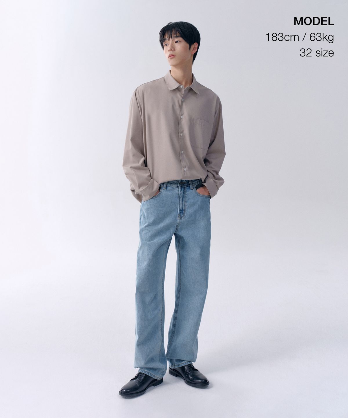 무신사 스탠다드(MUSINSA STANDARD) 레귤러 핏 데님 팬츠 [스카이 블루]