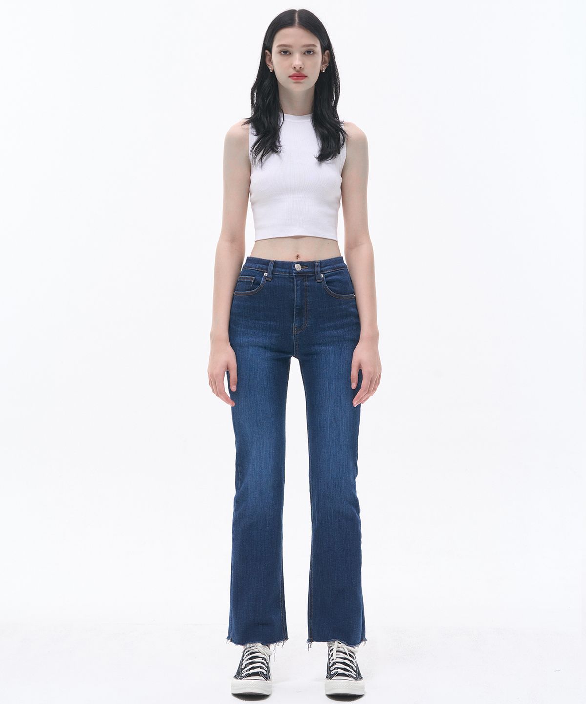 마롭(MALOUPE) 9104 기모 플레어 데님팬츠 (다크인디고)