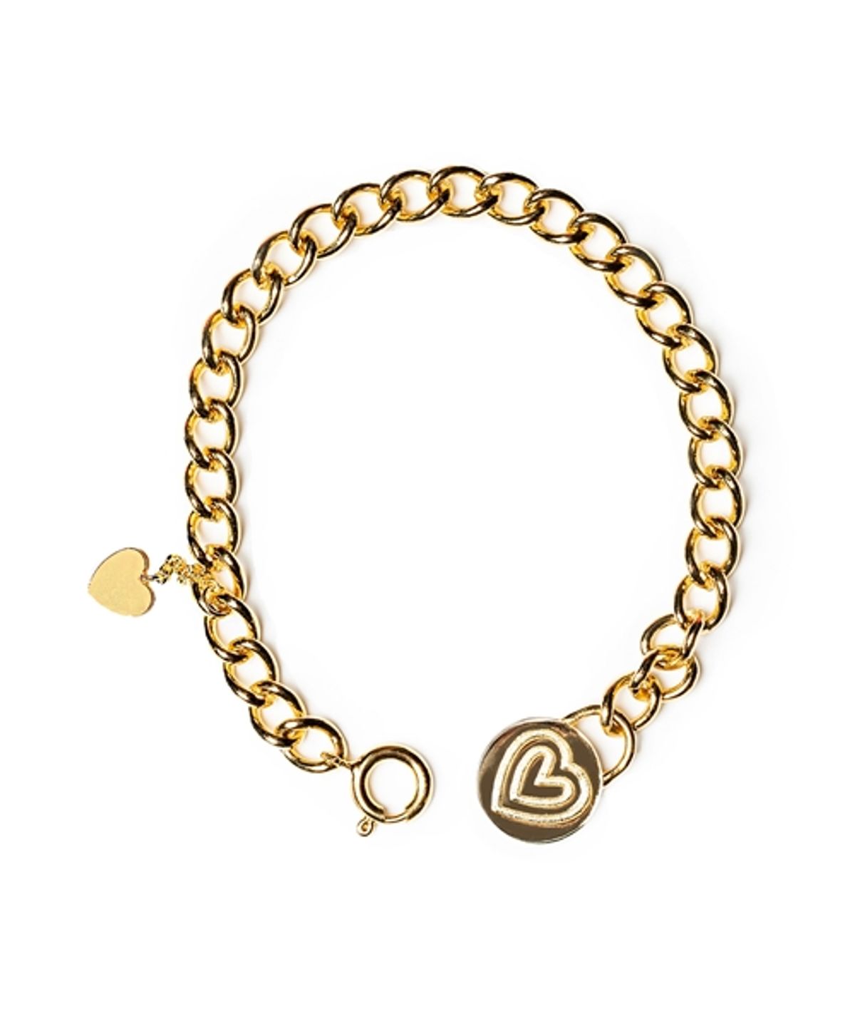 봉보(BONBEAU) Heart smile bold curve chain Bracelet 하트 스마일 팬던트 볼드 커브 체인 팔찌