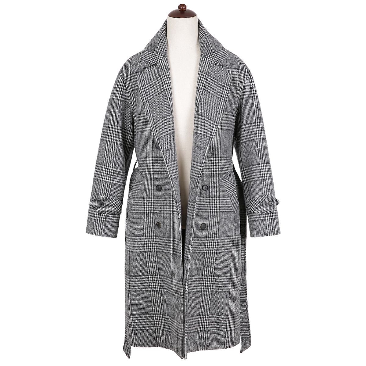 솔티(SORTIE) Glen Check Double Coat (Gray)