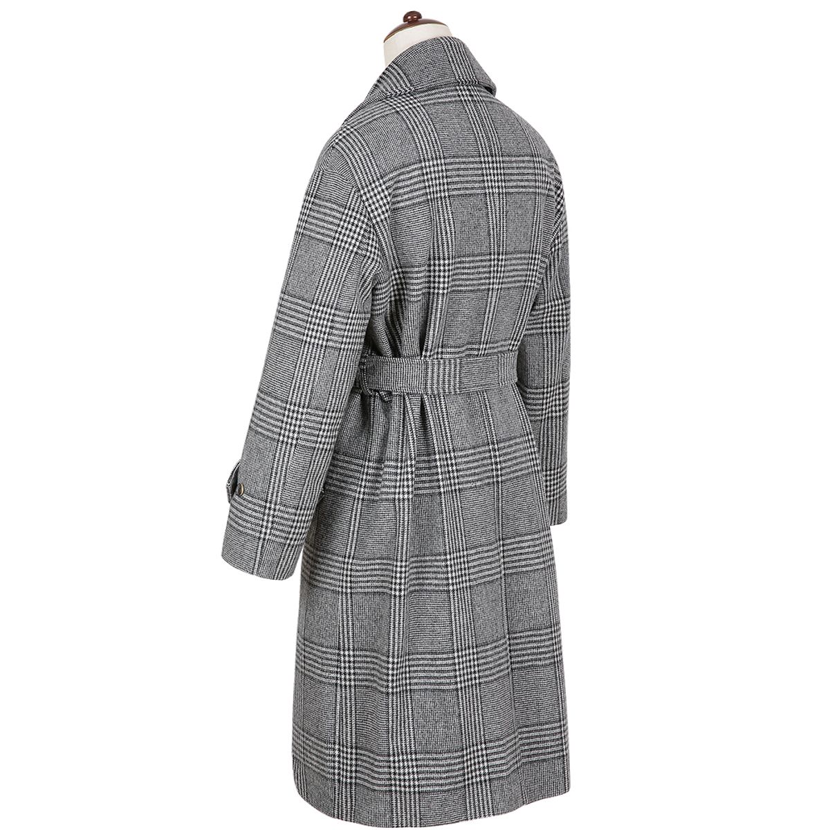 솔티(SORTIE) Glen Check Double Coat (Gray)