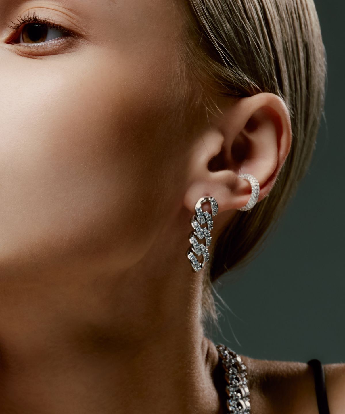 레인드랍 쥬얼리(RAINDROP JEWELRY) 레인드랍 스톤스 쿠반 체인 귀걸이