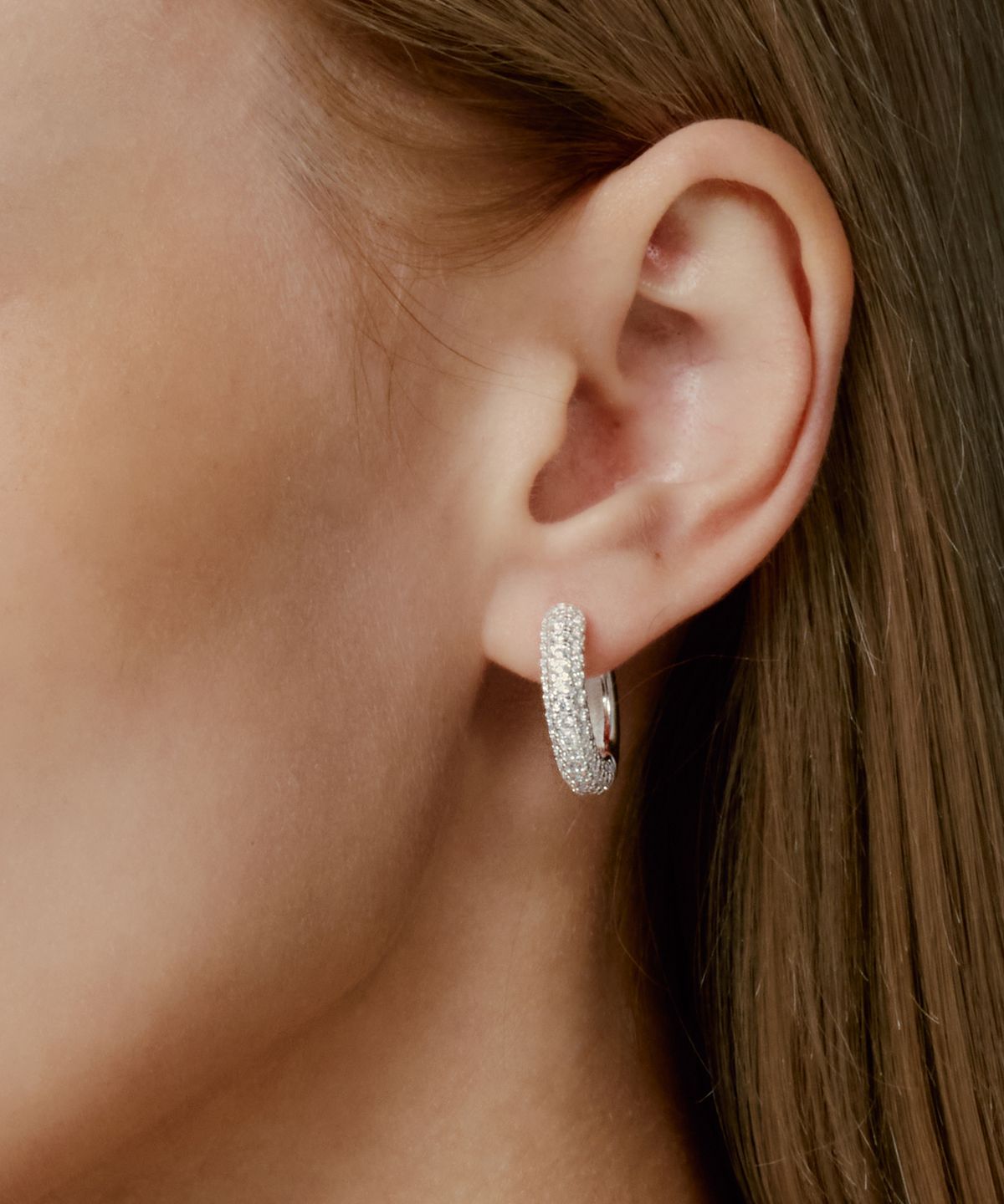 레인드랍 쥬얼리(RAINDROP JEWELRY) 레인드랍 도넛 파베 귀걸이 [S925]