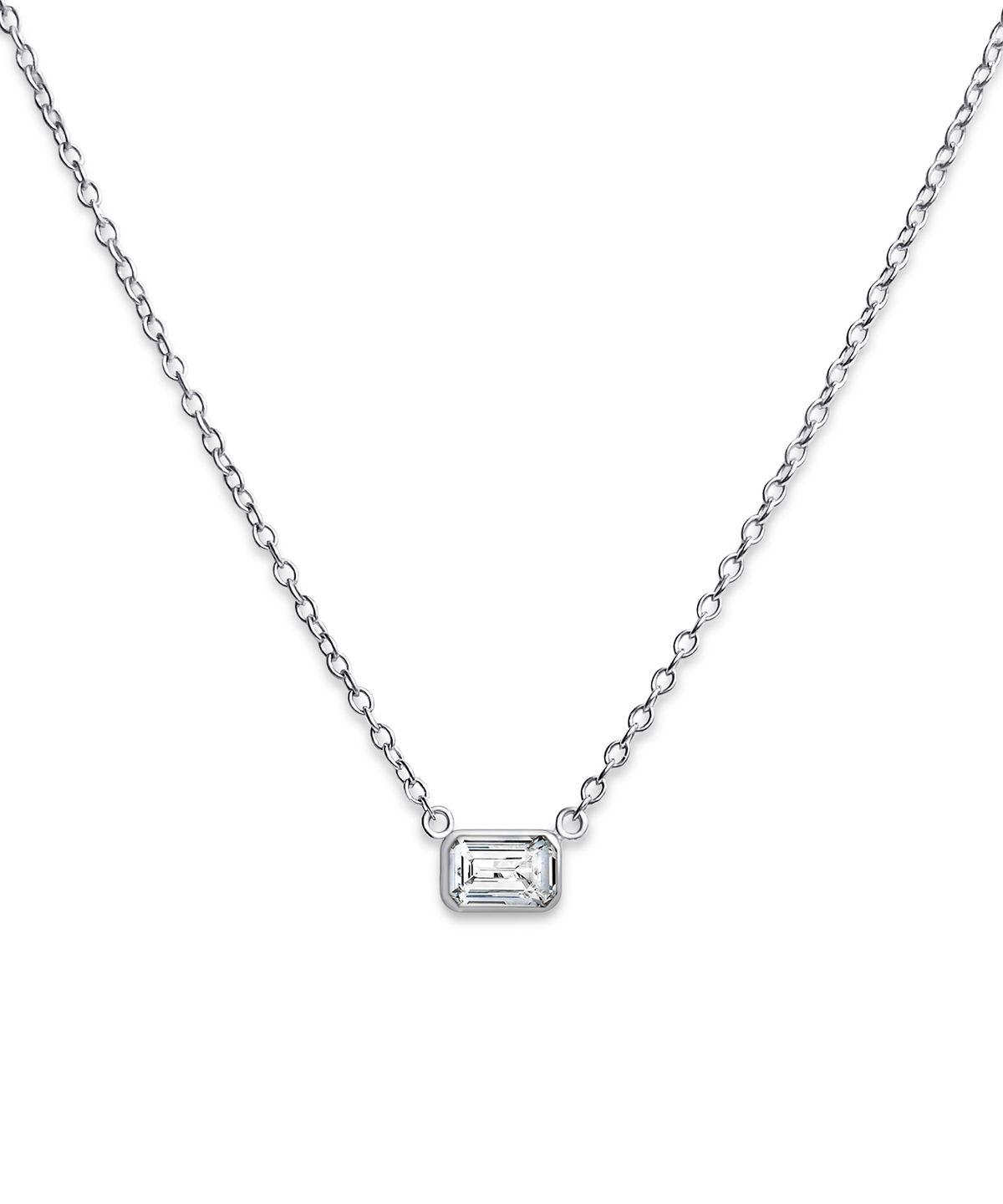 레인드랍 쥬얼리(RAINDROP JEWELRY) 레인드랍 에메랄드 베젤셋 솔리테어 목걸이 [S925]
