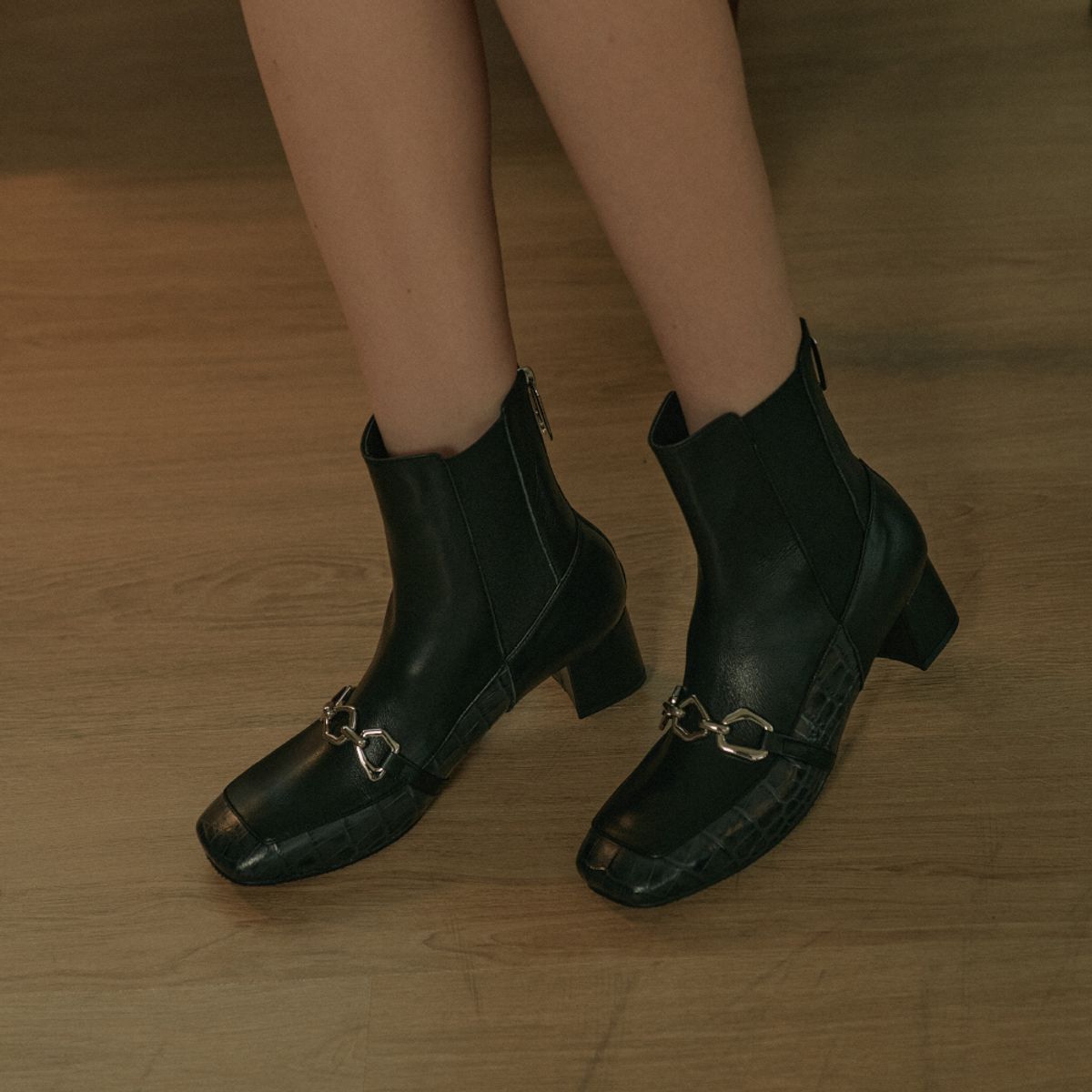 케리제이드(KERRIJADE) Crocodile Chelseaboots_Black