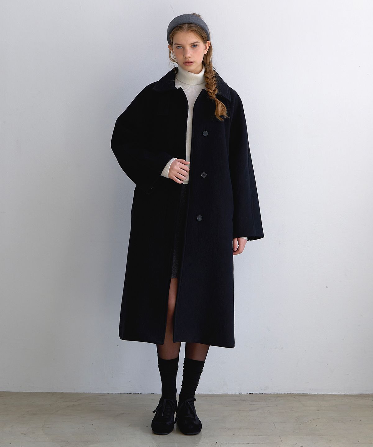 라미네즈(LAMINEZ) 레글런 울 발마칸 코트 - 2 Color
