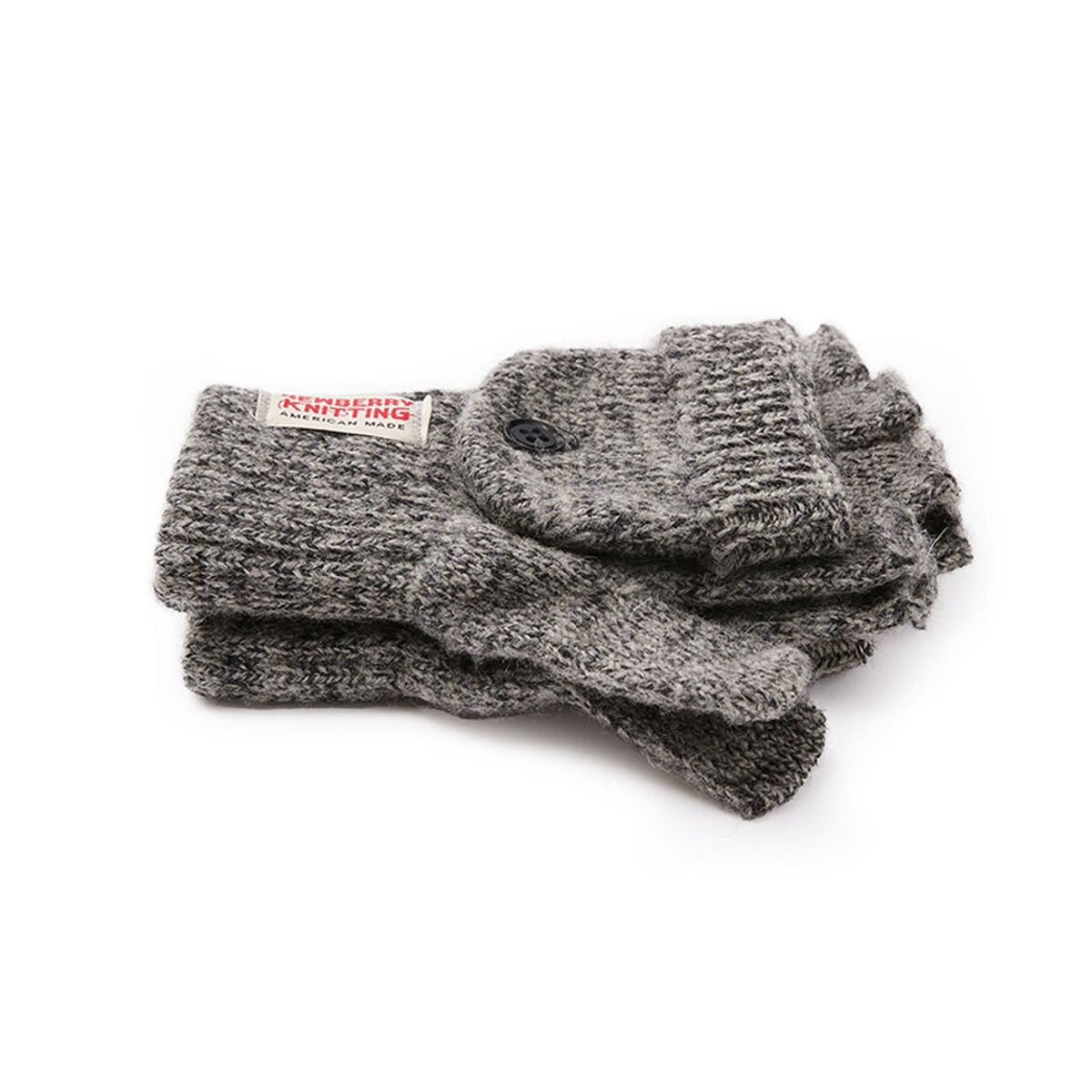 뉴베리니팅(NEWBERRYKNITTING) 사슴가죽 글로밋 니트 장갑 - 차콜