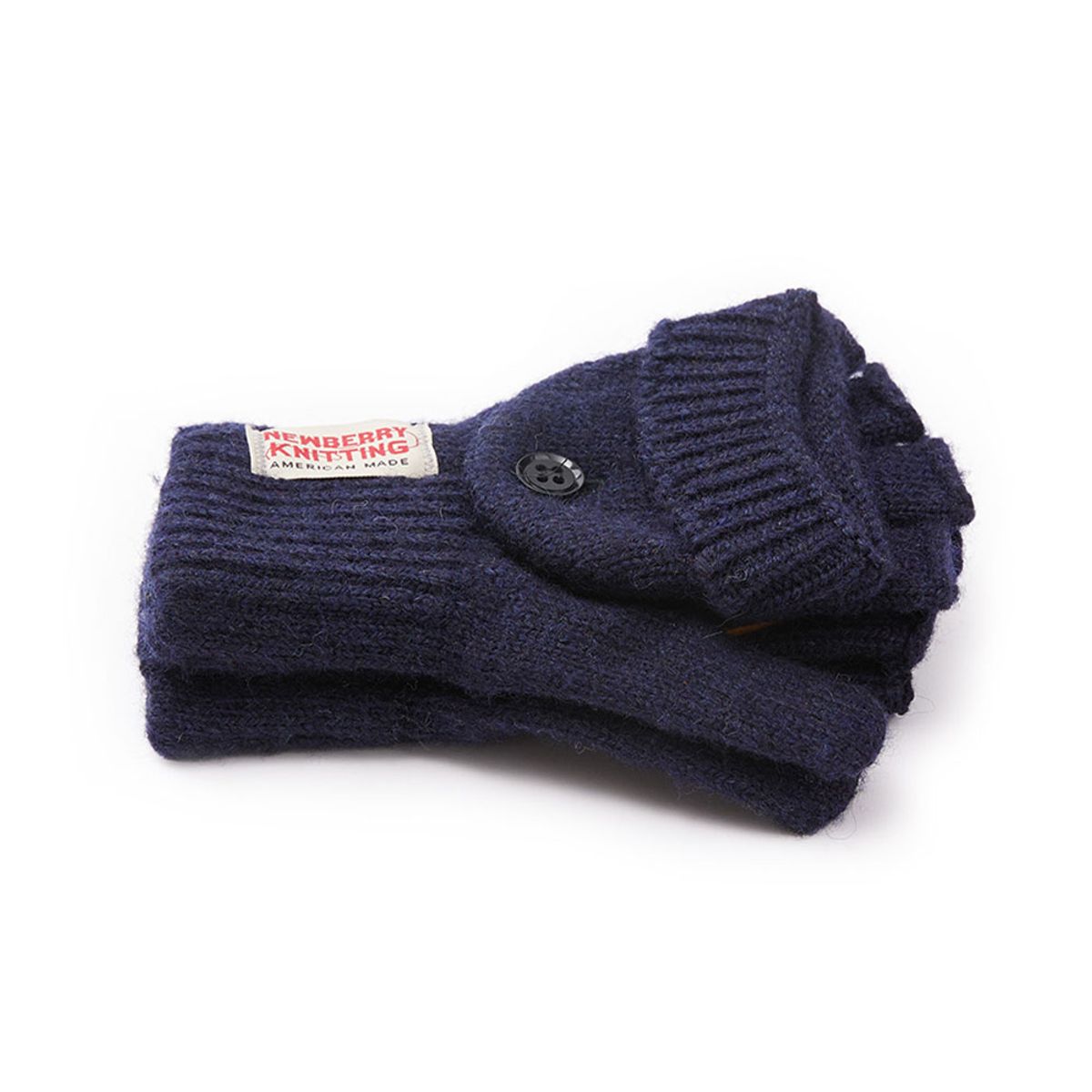 뉴베리니팅(NEWBERRYKNITTING) 사슴가죽 글로밋 니트 장갑 - 네이비