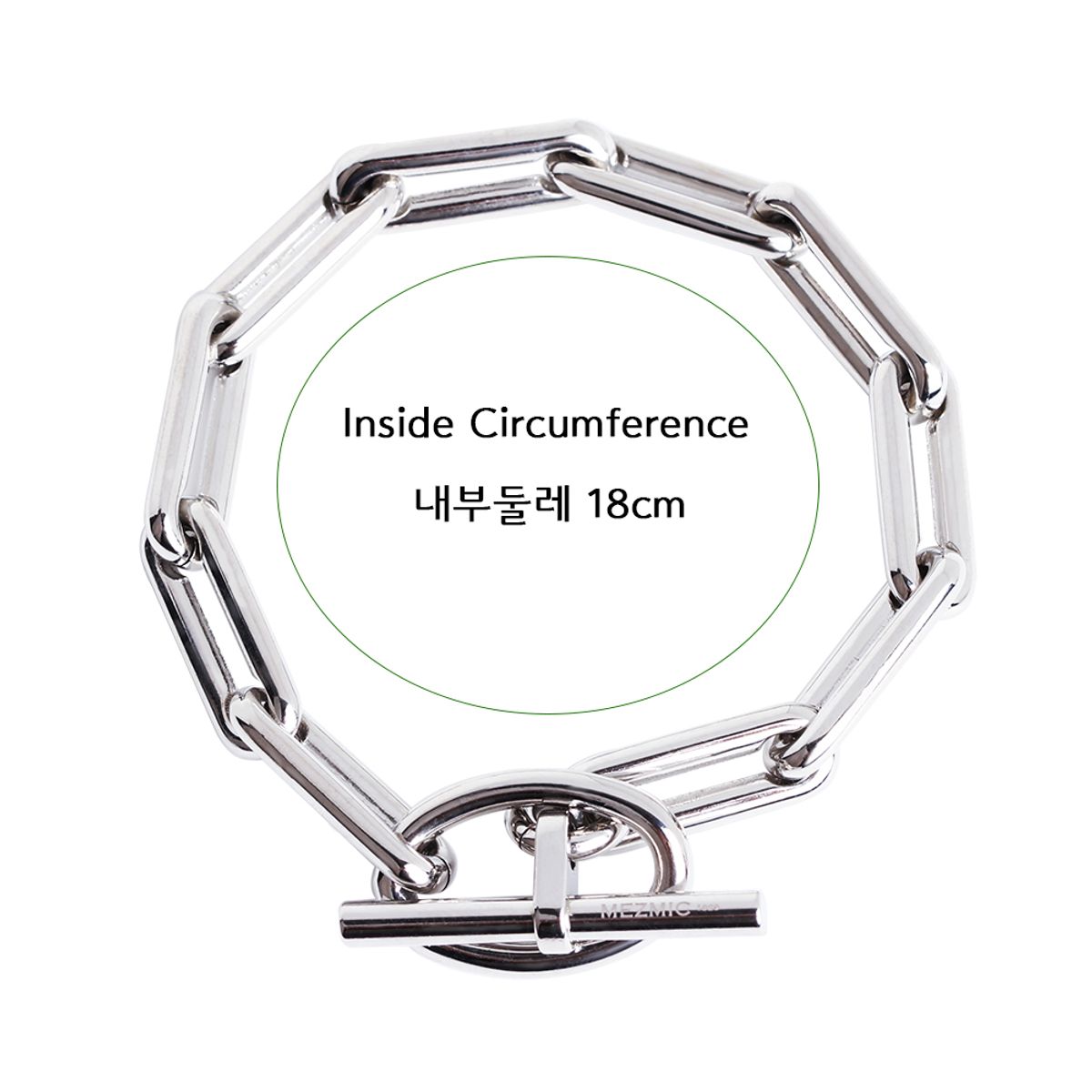 매즈믹(MEZMIC) 파이프 굵은 체인 팔찌