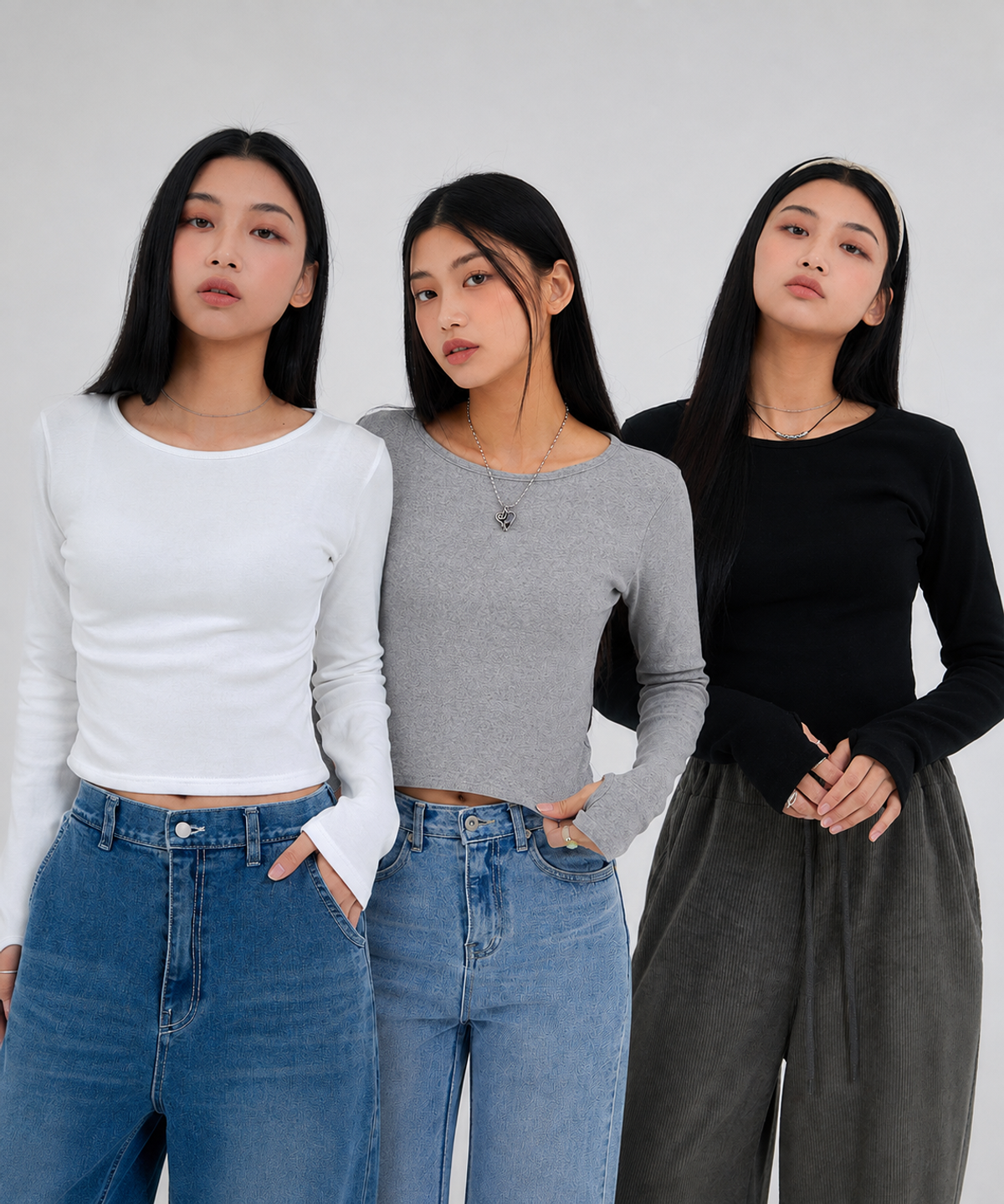 어커버(ACOVER) [2PACK] 크롭핏 워머 긴팔 티셔츠 3color