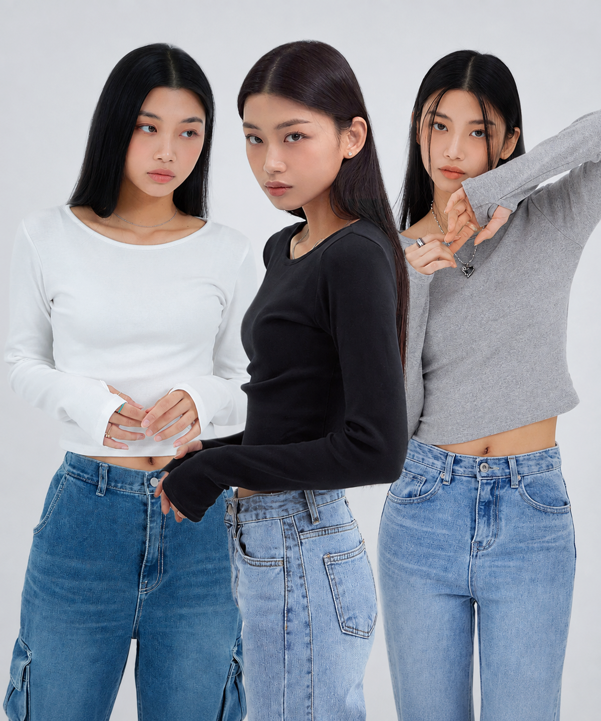 어커버(ACOVER) 크롭핏 워머 긴팔 티셔츠 3color