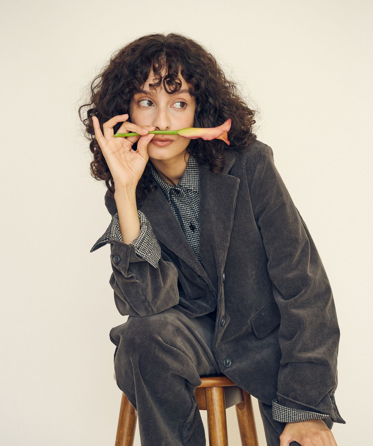 버나드밀즈(BERNARD MILLS) THREE BUTTON CORDUROY JACKET - CHARCOAL GRAY