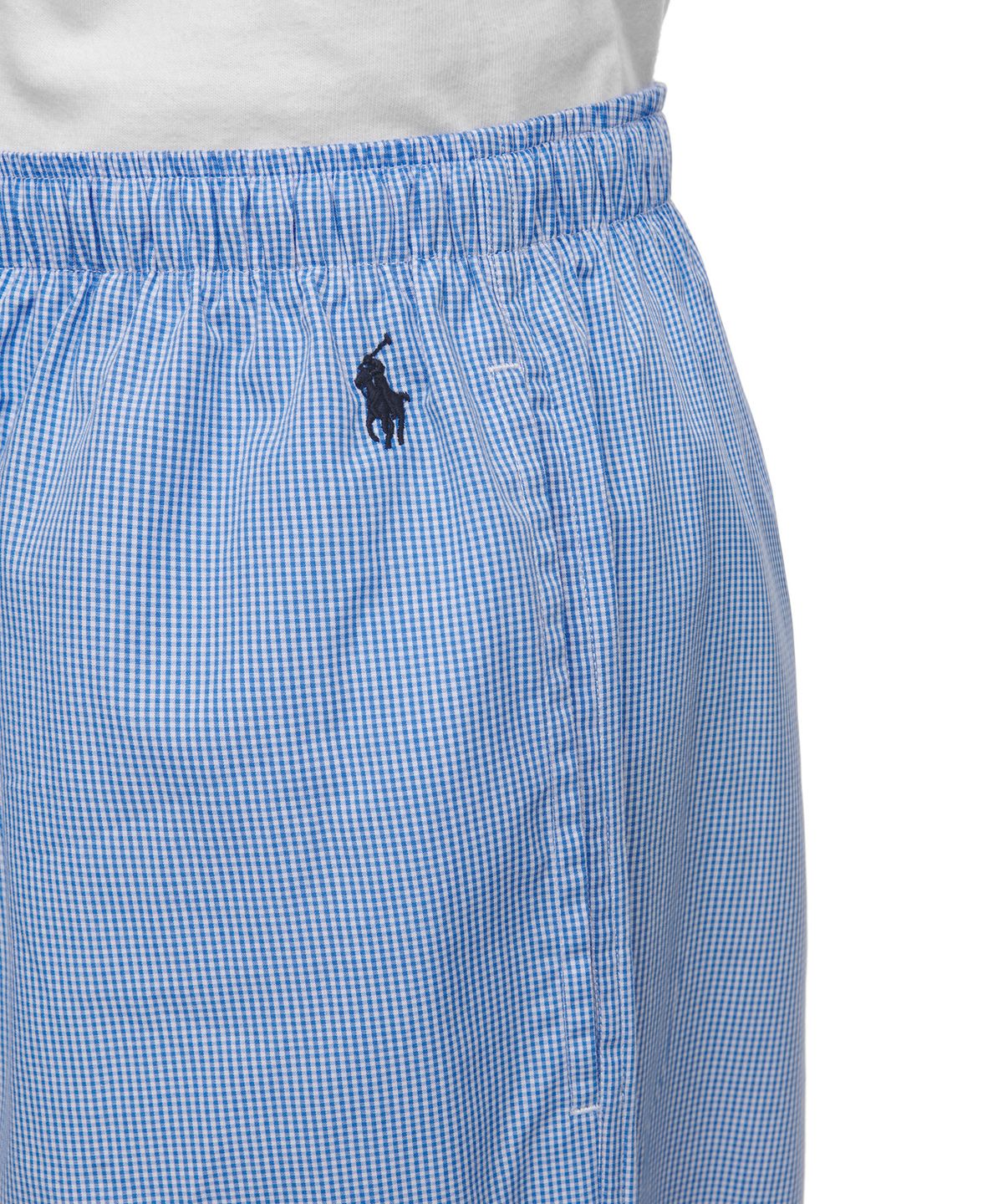 폴로 랄프 로렌(POLO RALPH LAUREN) 깅엄 포플린 롱 슬립 세트 - 블루