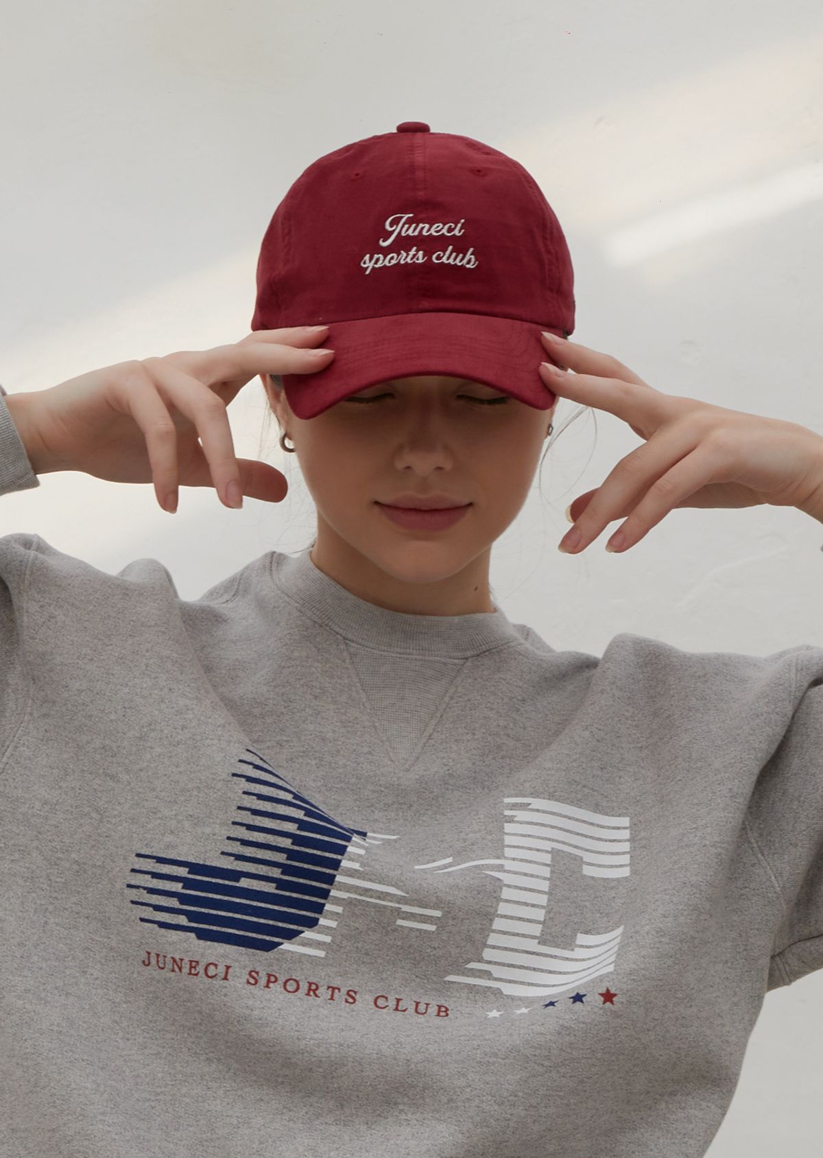 주네시 스포츠 클럽(JUNECI SPORTS CLUB) JSC 코듀로이 볼캡 (와인)