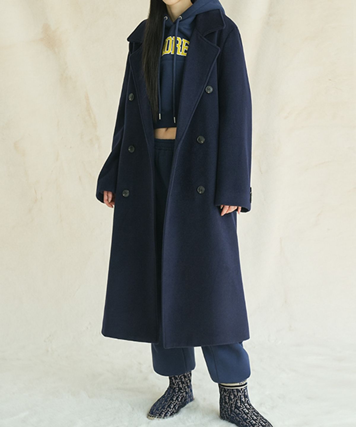 어반드레스(AVANDRESS) 125CM 슈퍼 롱 오버핏 더블 코트