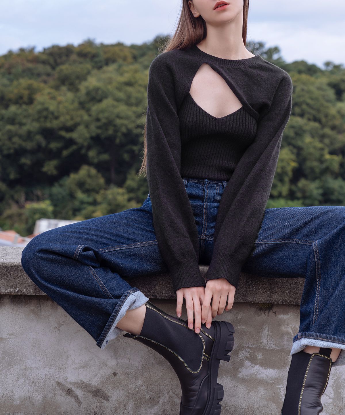 판도라핏(PANDORAFIT) [WIDE] Chocolate Jeans