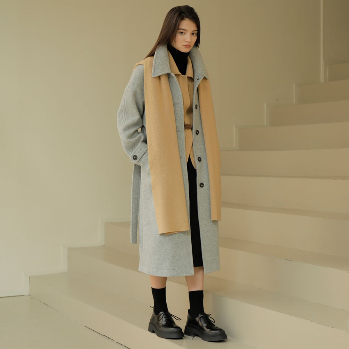 폴앤앨리스(PAUL&ALICE) RAGLAN WOOL COAT / GRAY