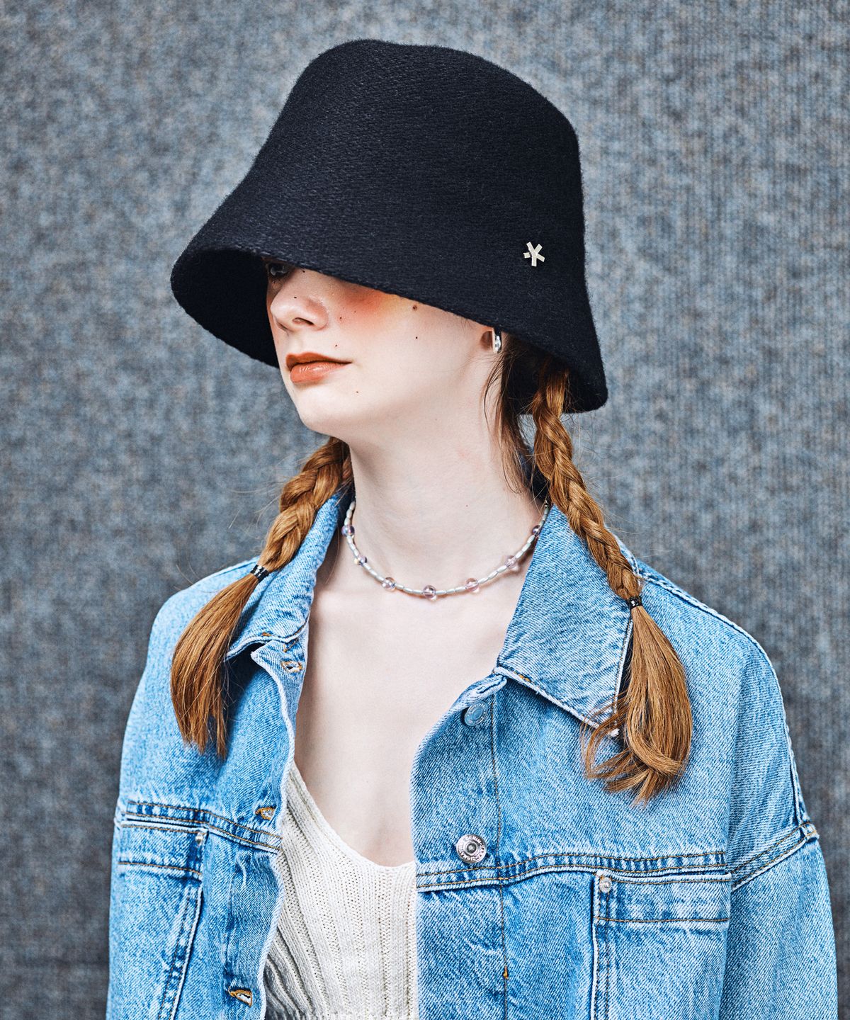 엘케블룸(ELKE BLOEM) BASIC WOOL BLACK BUCKET HAT