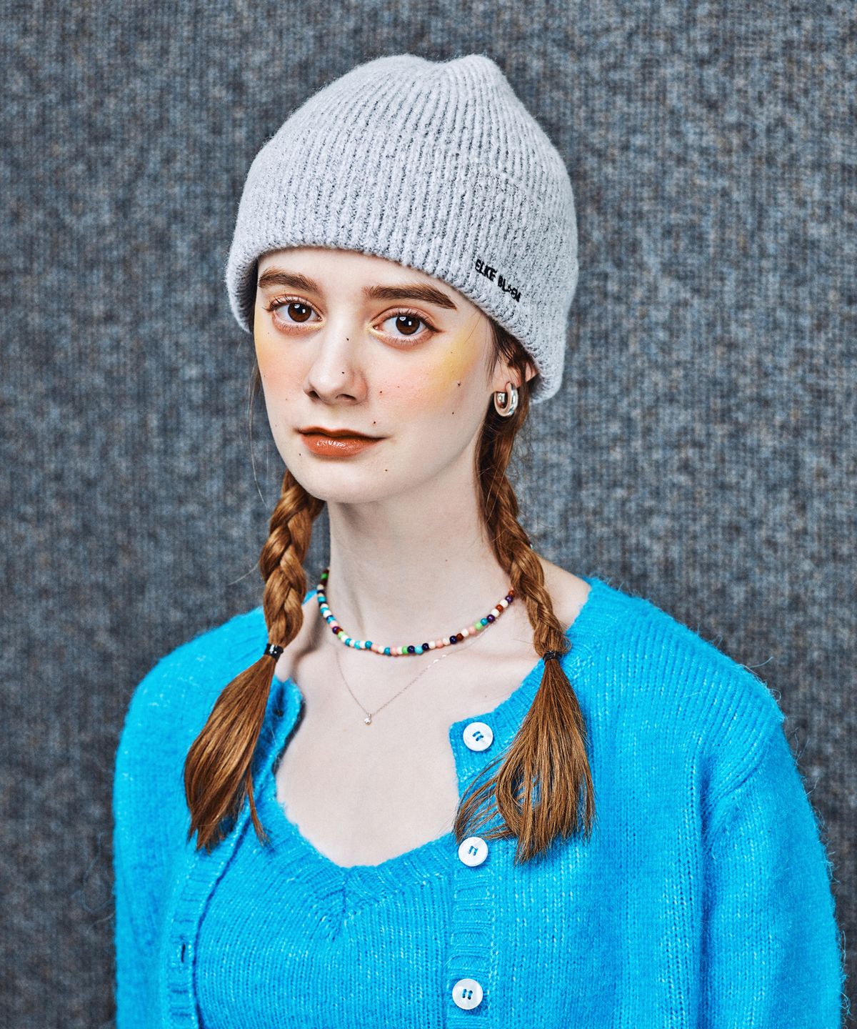 엘케블룸(ELKE BLOEM) PASTEL GRAY BEANIE