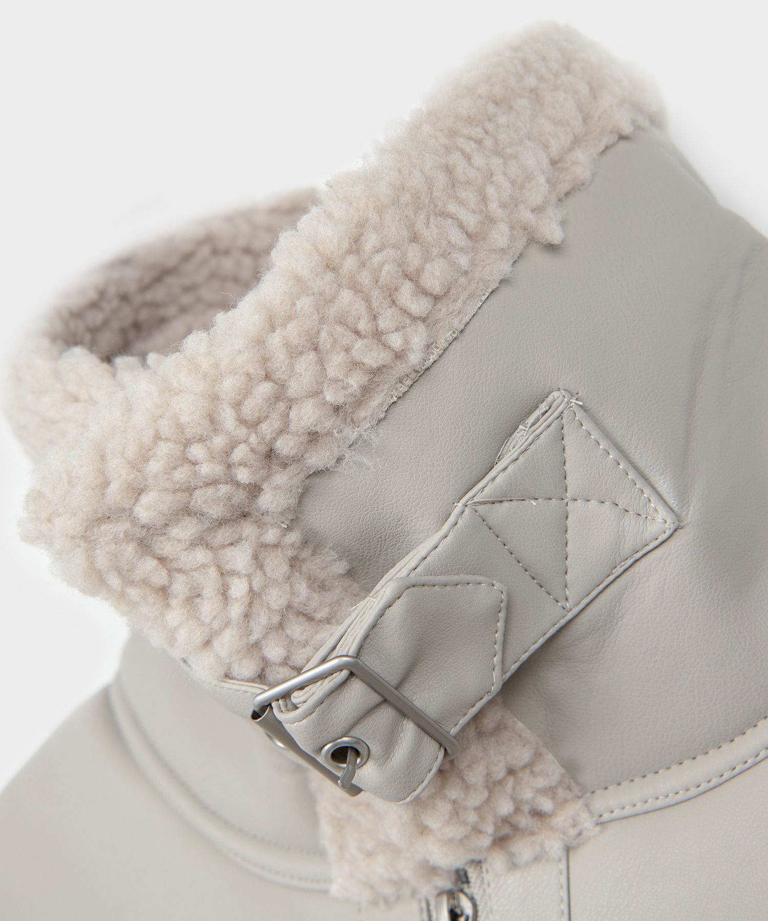 MUSINSA | PLACE STUDIO Solid Mouton Fleece Fleece Leather