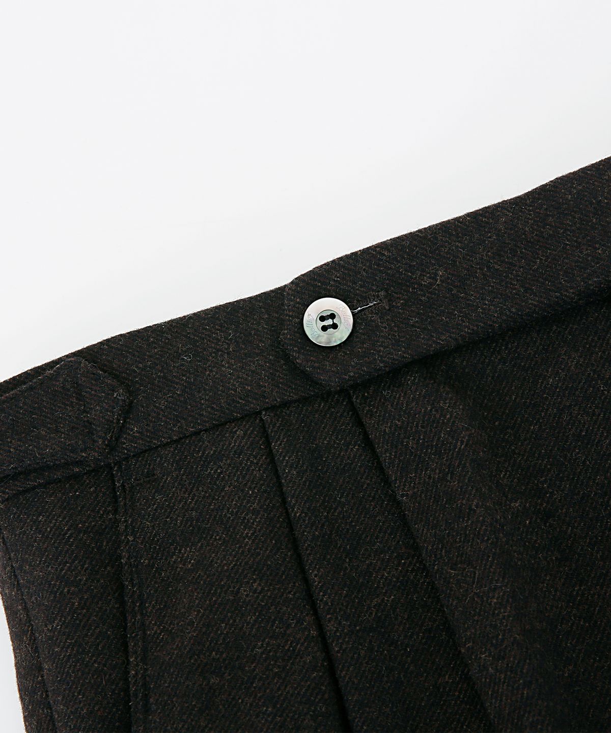 벨리프(BELLIEF) Wool Flannel two tuck pants (Brown)