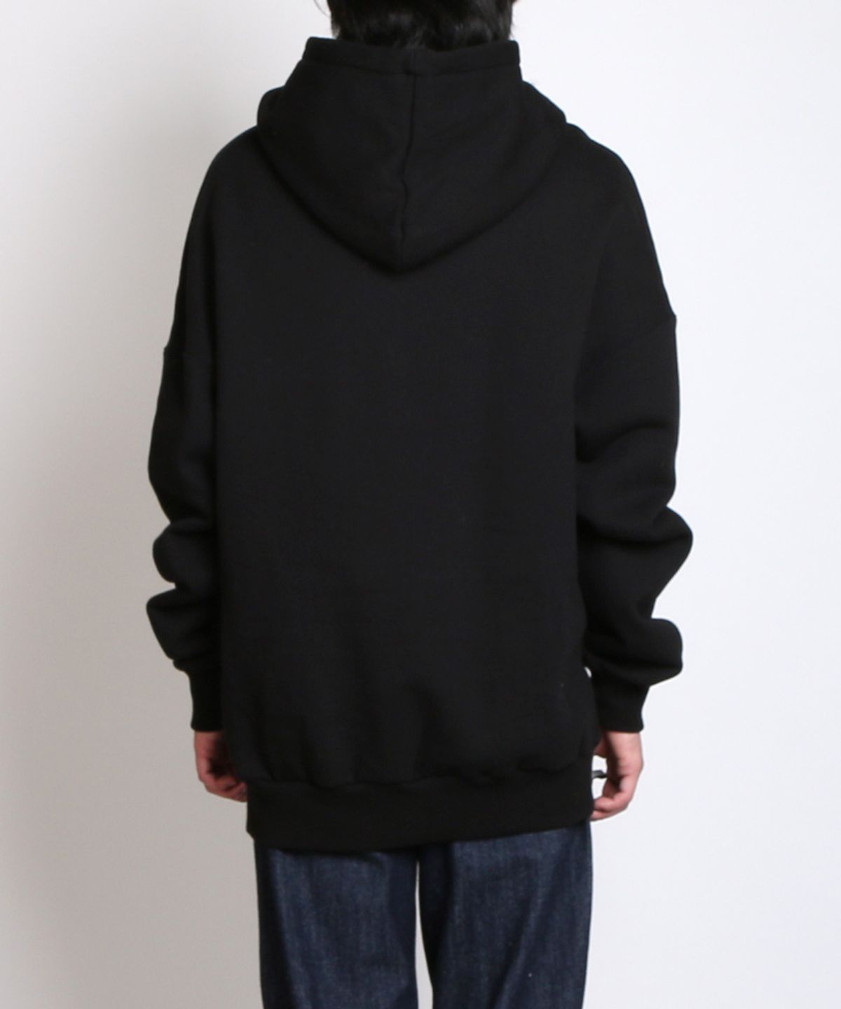 지블랙(ZBLACK) 지퍼 프런트 무지 후드티셔츠(Black)